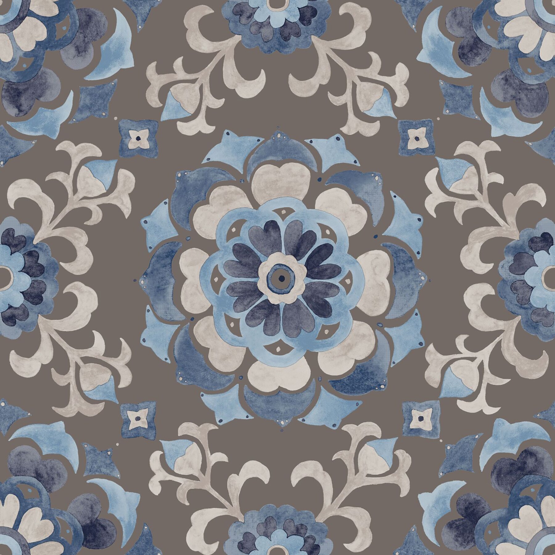 Origin DD347424 Tracy Blue Medallion Wallpaper