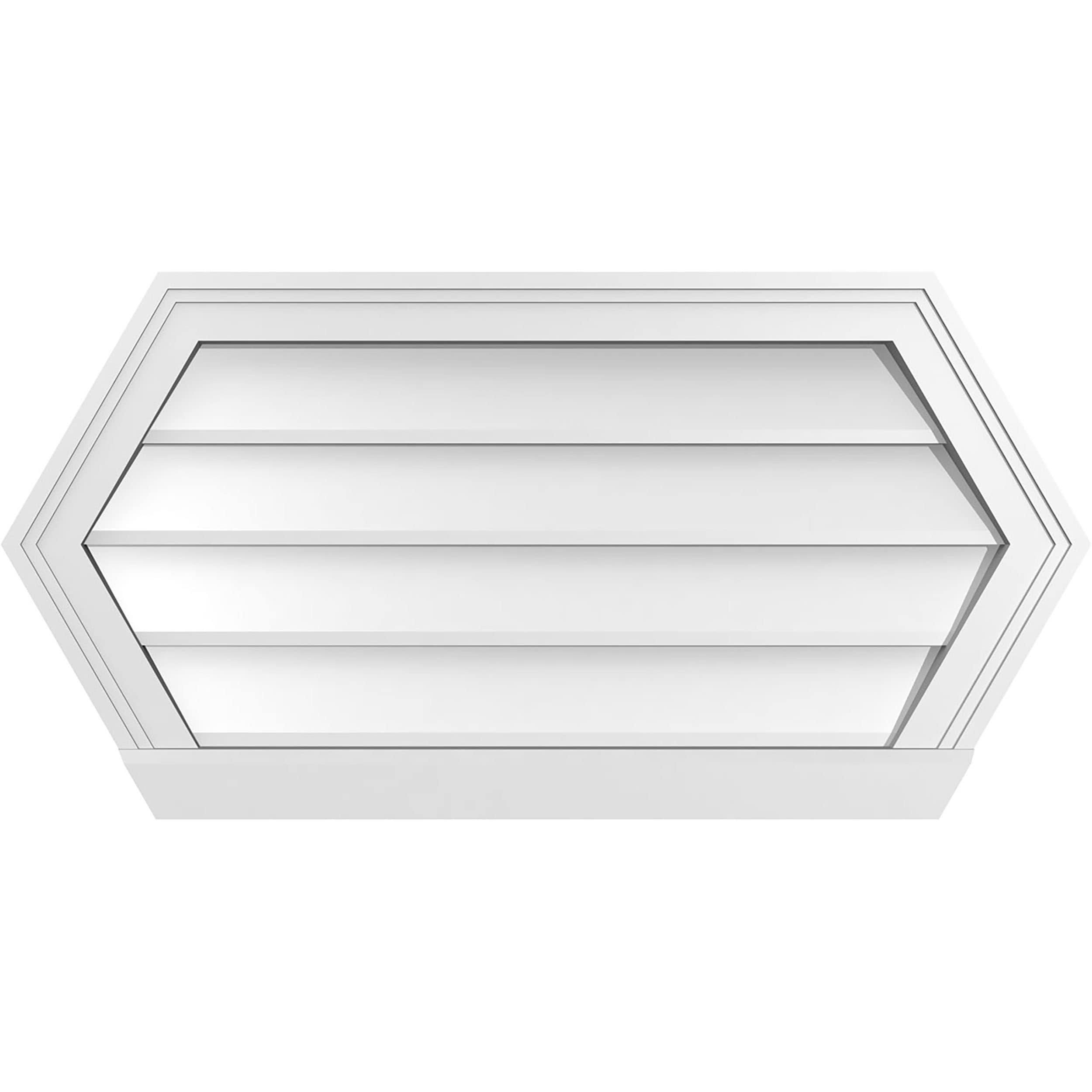 Ekena Millwork GVPHP32X1603SN 32-Inches x 16-Inches Off-white Peaked PVC Gable Louver Vent