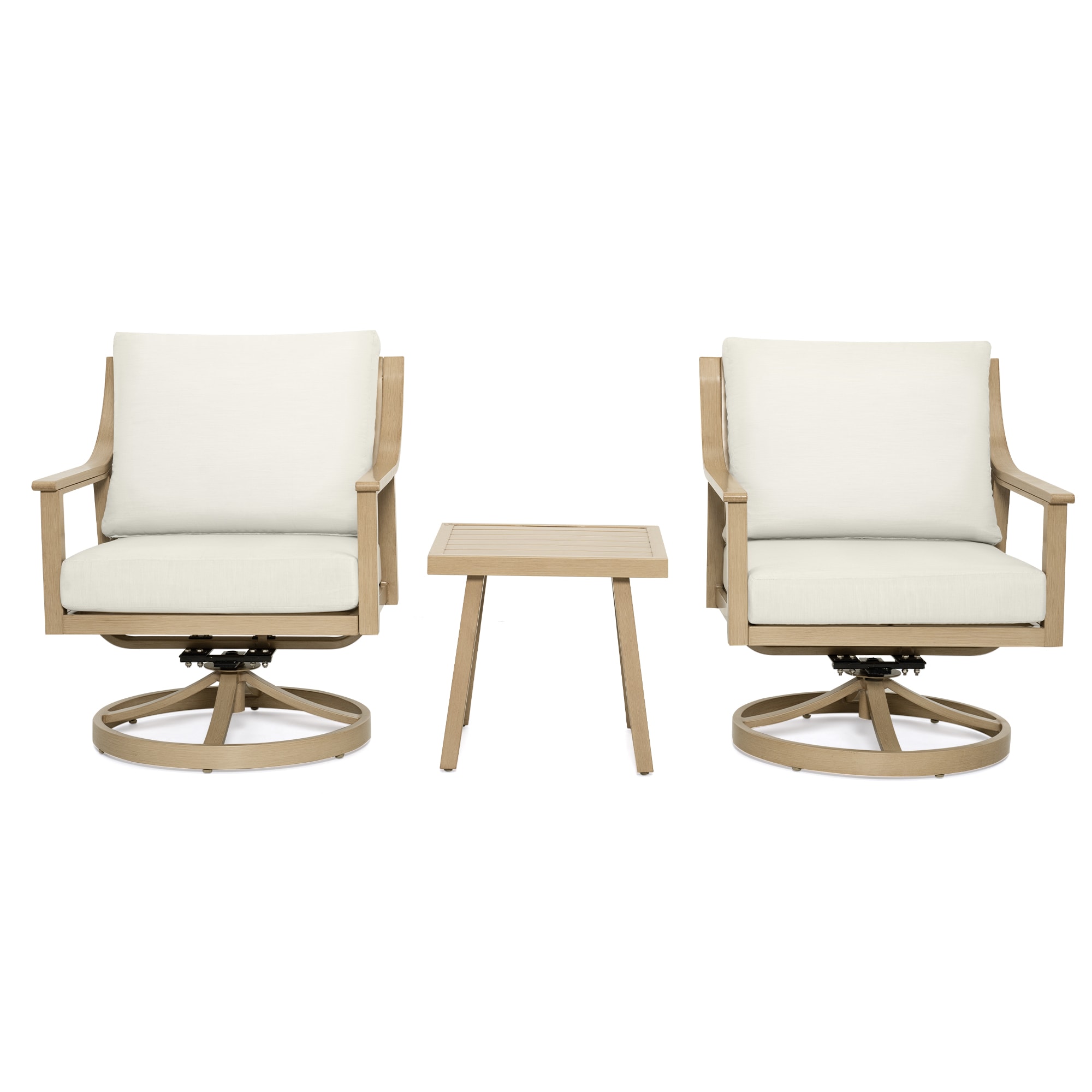  EL-SF3-MM-D2-WL3 3 -Piece Patio Conversation Set with Off-white Cushions