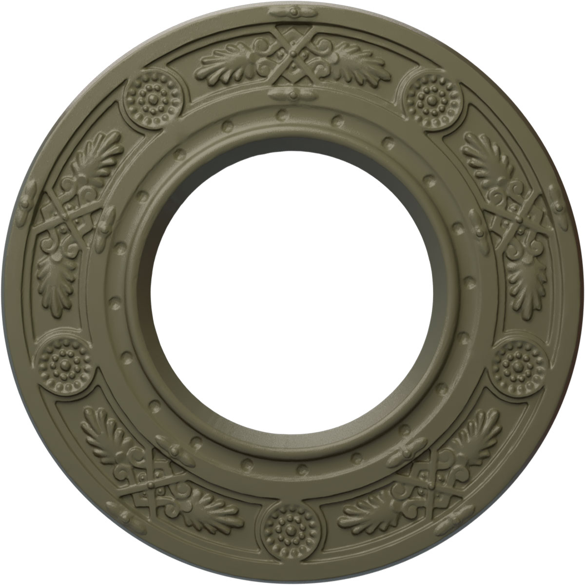 Ekena Millwork CM08DNSSF Daniela 8-in W x 8-in L Painted Spartan Stone Polyurethane Whole Ceiling Medallion