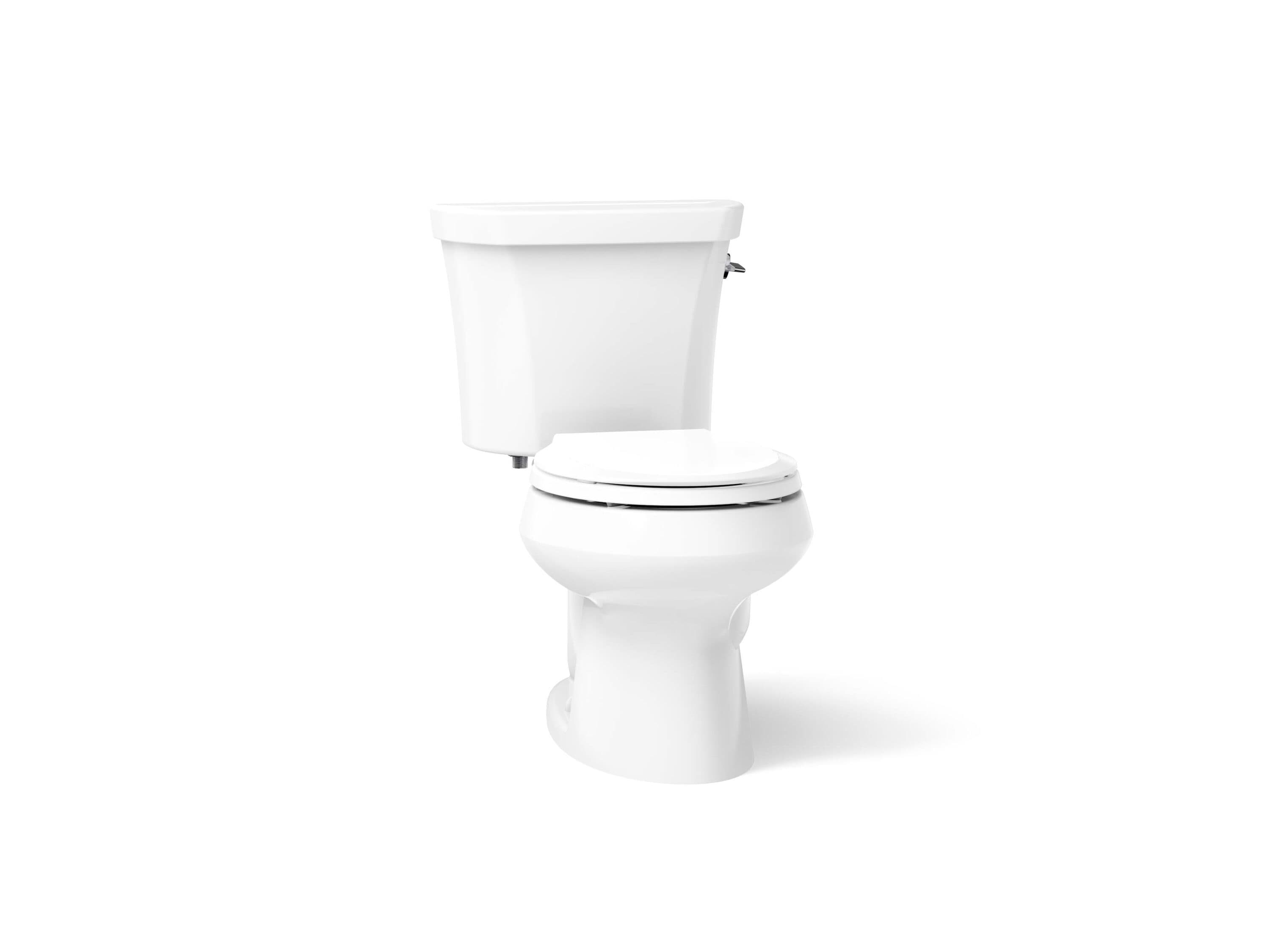 KOHLER K-3987-RA-0 Wellworth White Dual Flush Round Standard height 2-piece Toilet 12-in Rough-In WaterSense 1.6 GPF