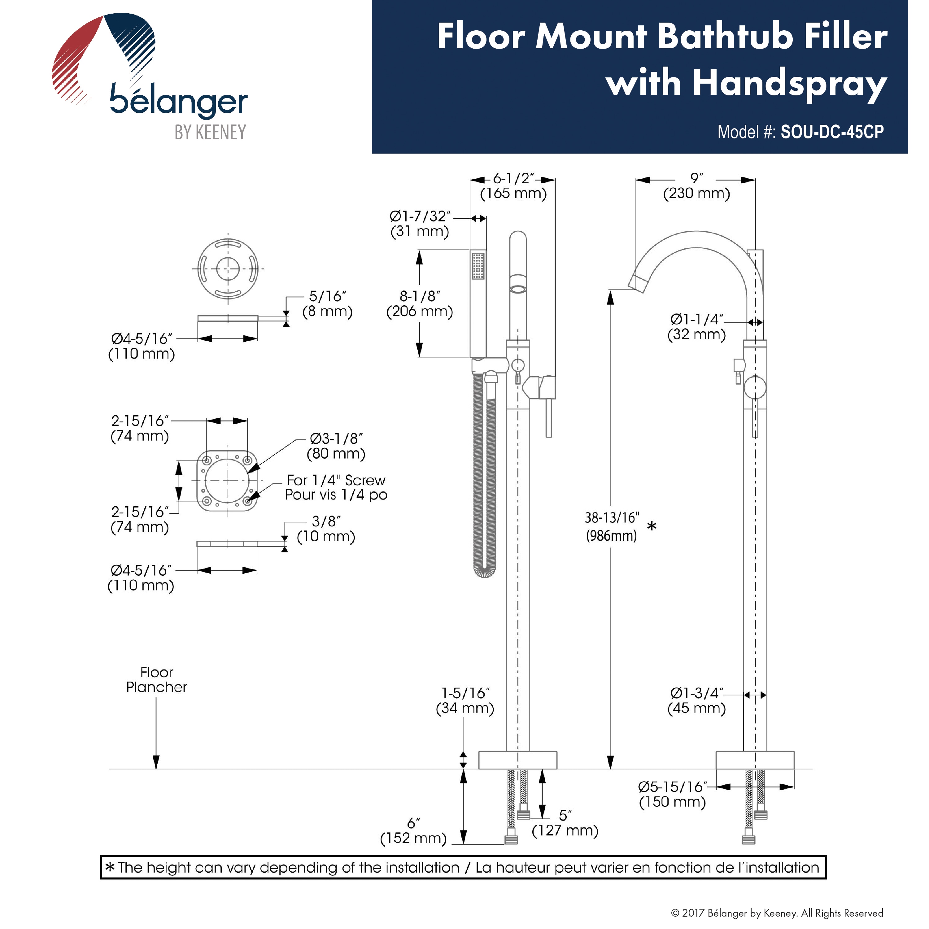 Belanger U-DC-45CP Roman-Tub-Faucets - View #6