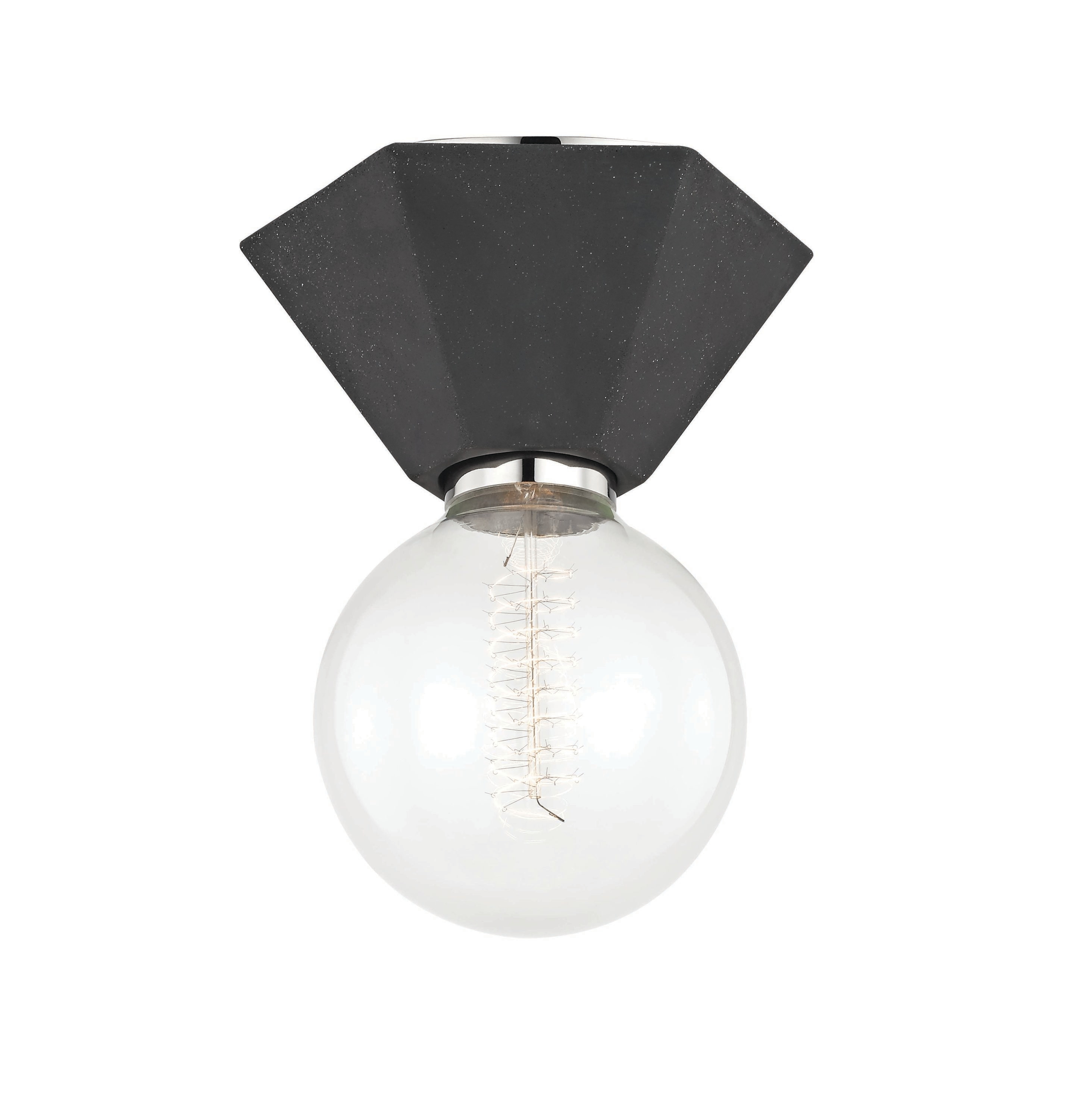 Mitzi H243501-GRP Lynn 1-Light Gray Flush Mount Light