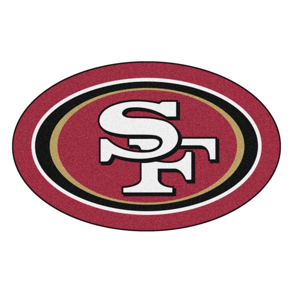 Fan Mats San Francisco 49ers Football Mat, Brown/scarlet