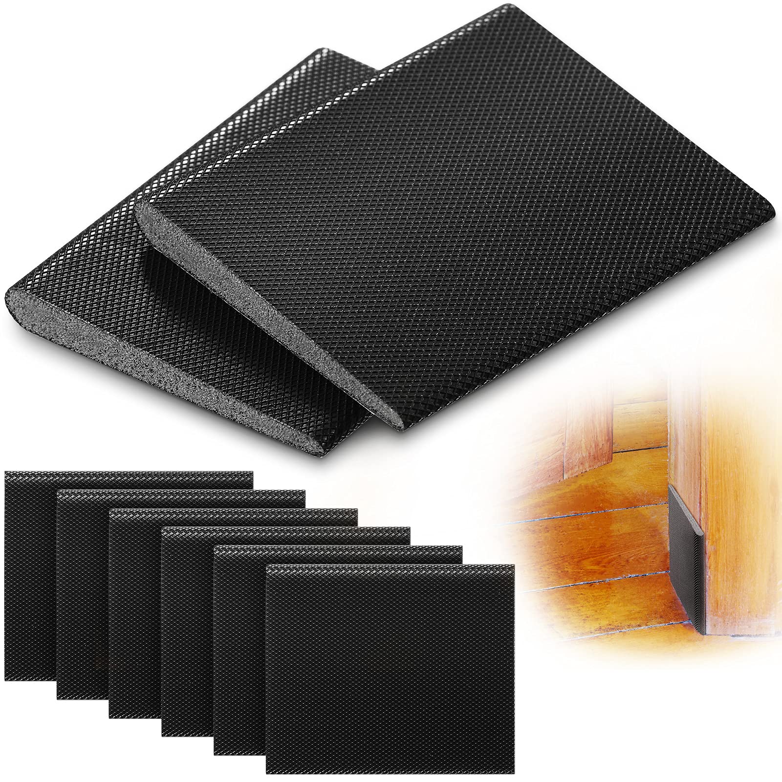 Afoxsos  6 Peices Self Adhesive Door Corner Seals Gap Filler Seal Strip Weather Stripping Draft Stopper Door Frame Seal Corner Foam for Weather