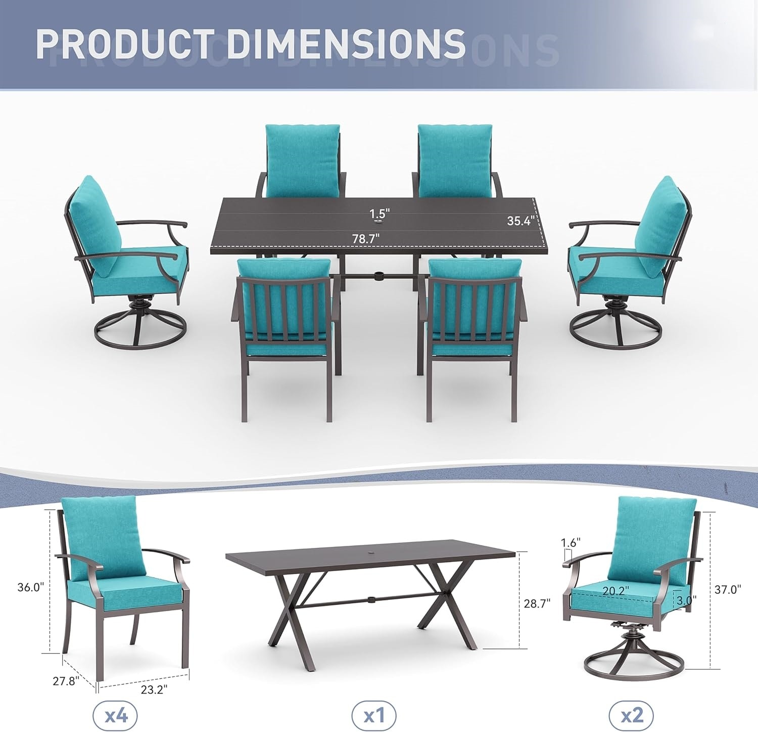 ALAULM LS-6DSR-BLUE Patio-Dining-Sets - View #3
