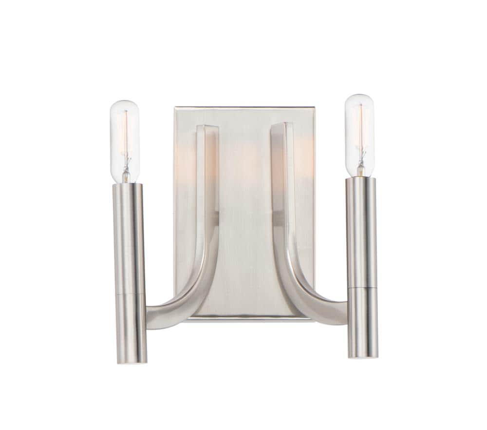 Maxim Lighting 21522SN Lyndon 8.75-in W 2 -Light Satin Nickel Transitional Wall Sconce