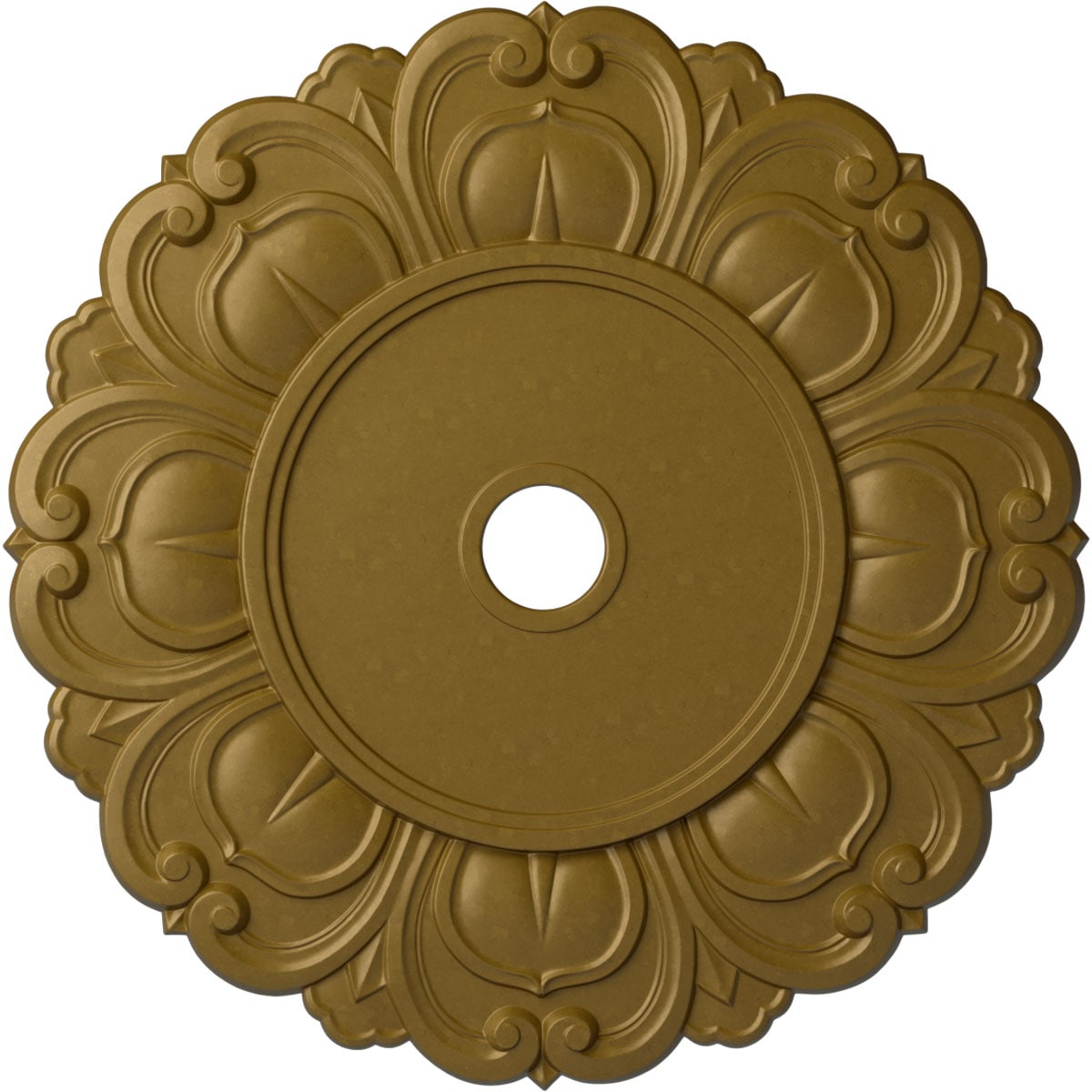 Ekena Millwork CM32ANGLS Angel 32.25-in W x 32.25-in L Painted Gold Polyurethane Whole Ceiling Medallion