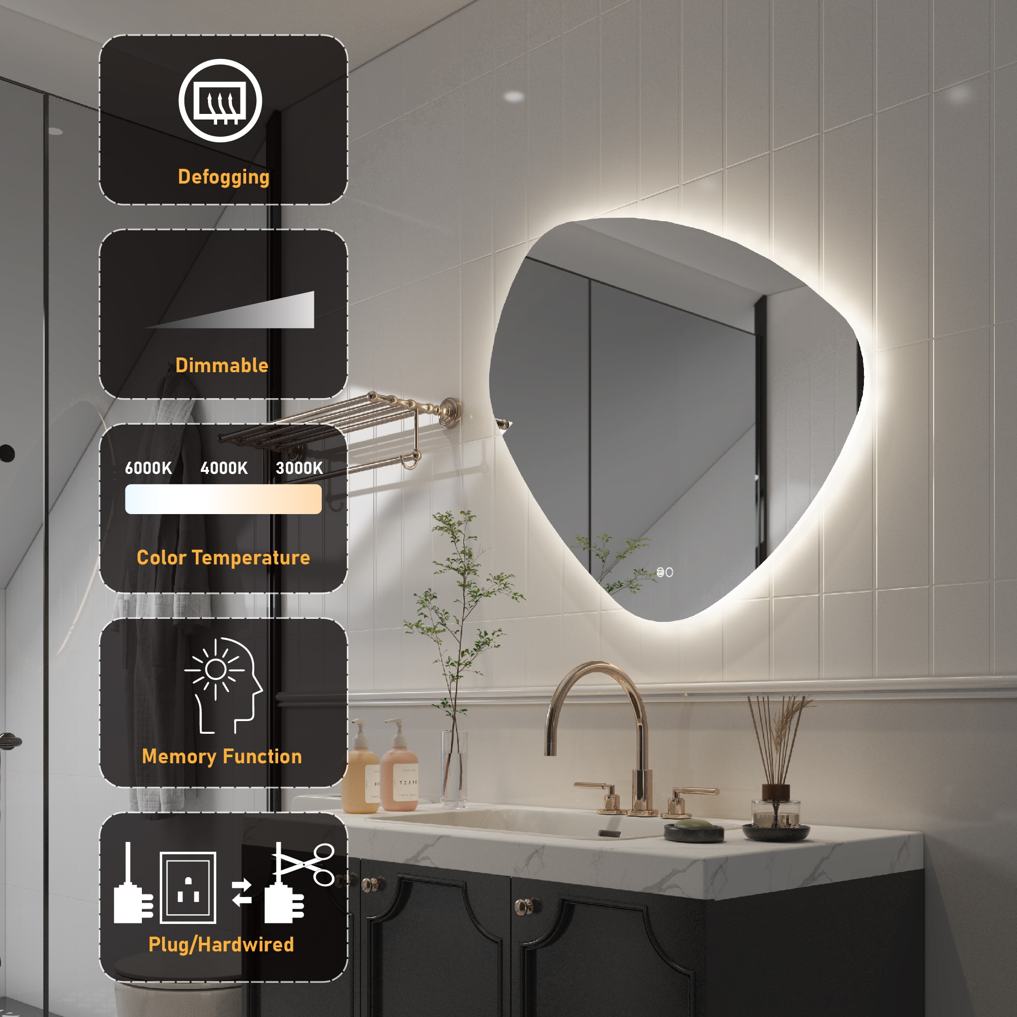 Forclover MRE-15YX3230 Framed-Bath-Mirrors - View #2