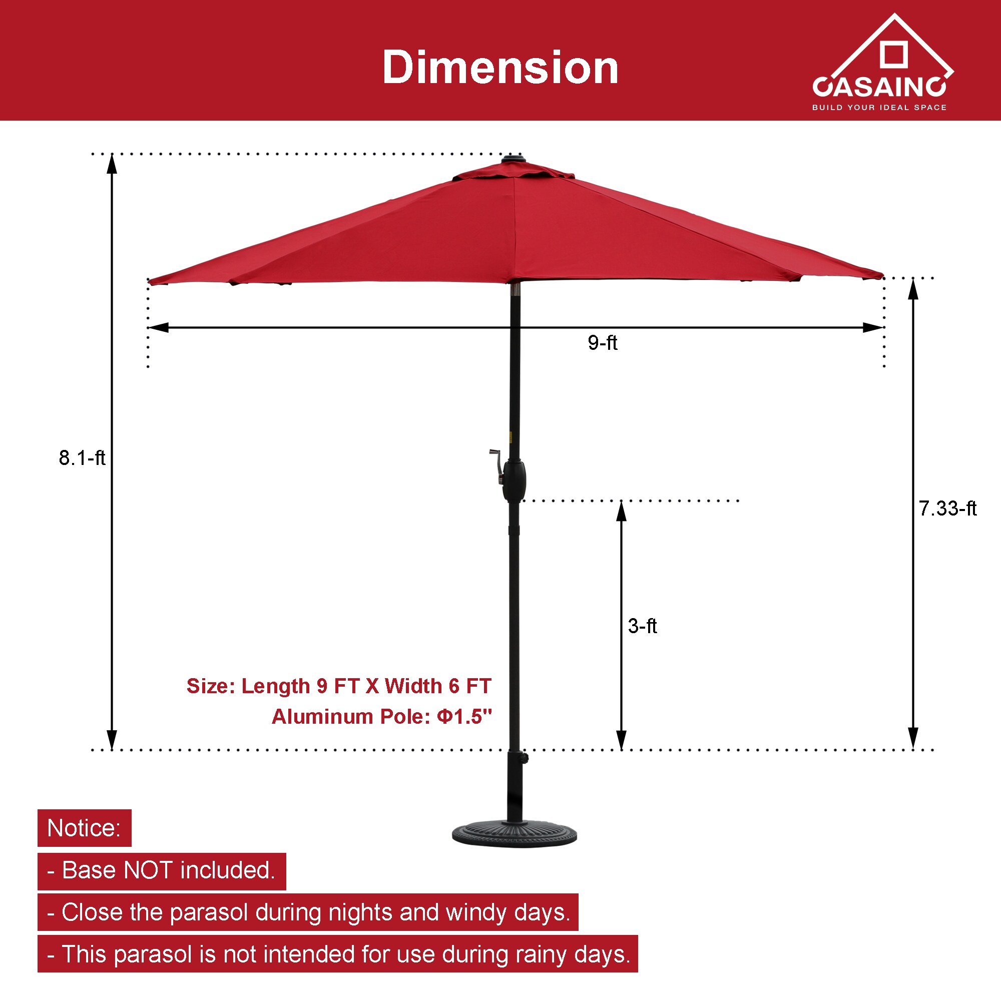 CASAINC WF-SM-046OY Umbrellas-2 - View #4