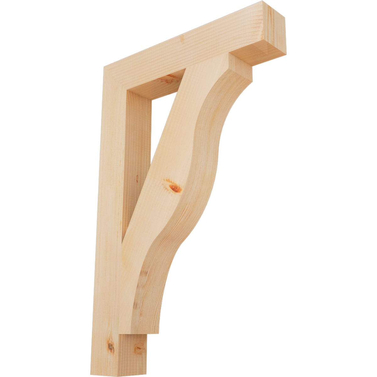 Ekena Millwork BKT04X22X34FST05SDF Funston Block Smooth 3-1/2-in x 22-in x 34-in Douglas fir Brown Wood Standard bracket