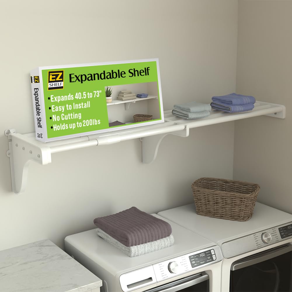 EZ Shelf EZS-SW48-1-1 Easy Shelf expandable shelving 4-ft x 12-in White Fixed mount Wire Shelf
