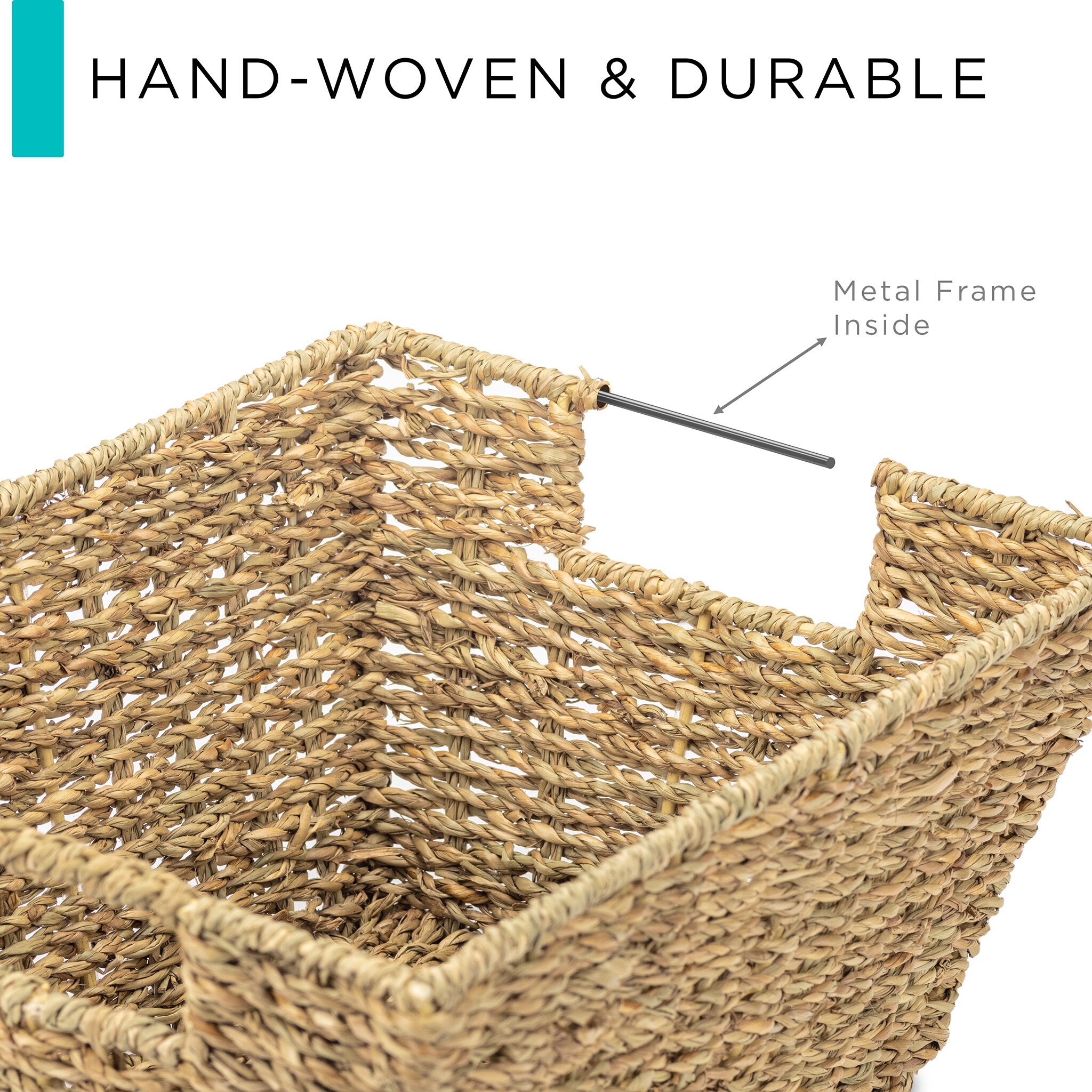 Home Basics Triple Woven 14 x 11.75 x 8.75 Multi-Purpose Stackable Plastic  Storage Basket, (Pack of 2), STORAGE ORGANIZATION