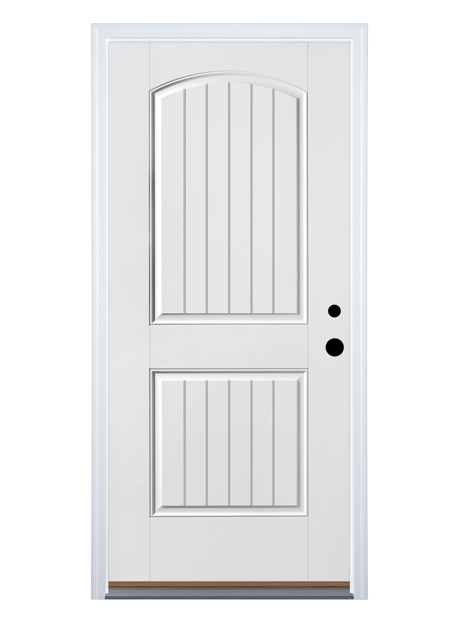 Therma-Tru Benchmark Doors 36-in x 80-in Fiberglass Left-Hand Inswing Ready To Paint Prehung Single Front Door with Brickmould Insulating Core in -  BMTTE611889