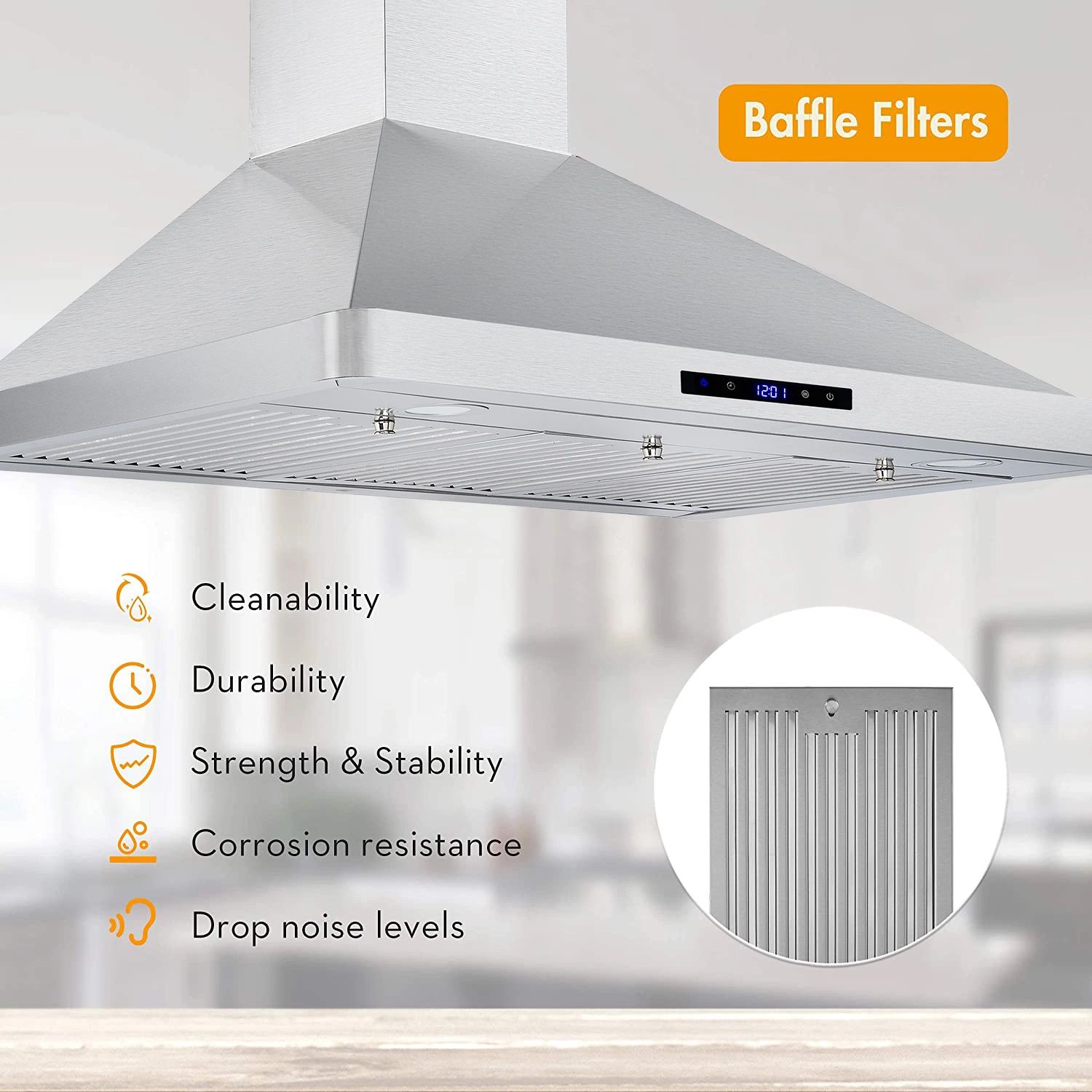 Kahomvis GEHT-QPC2-UC7 Wall-Mounted-Range-Hoods - View #5