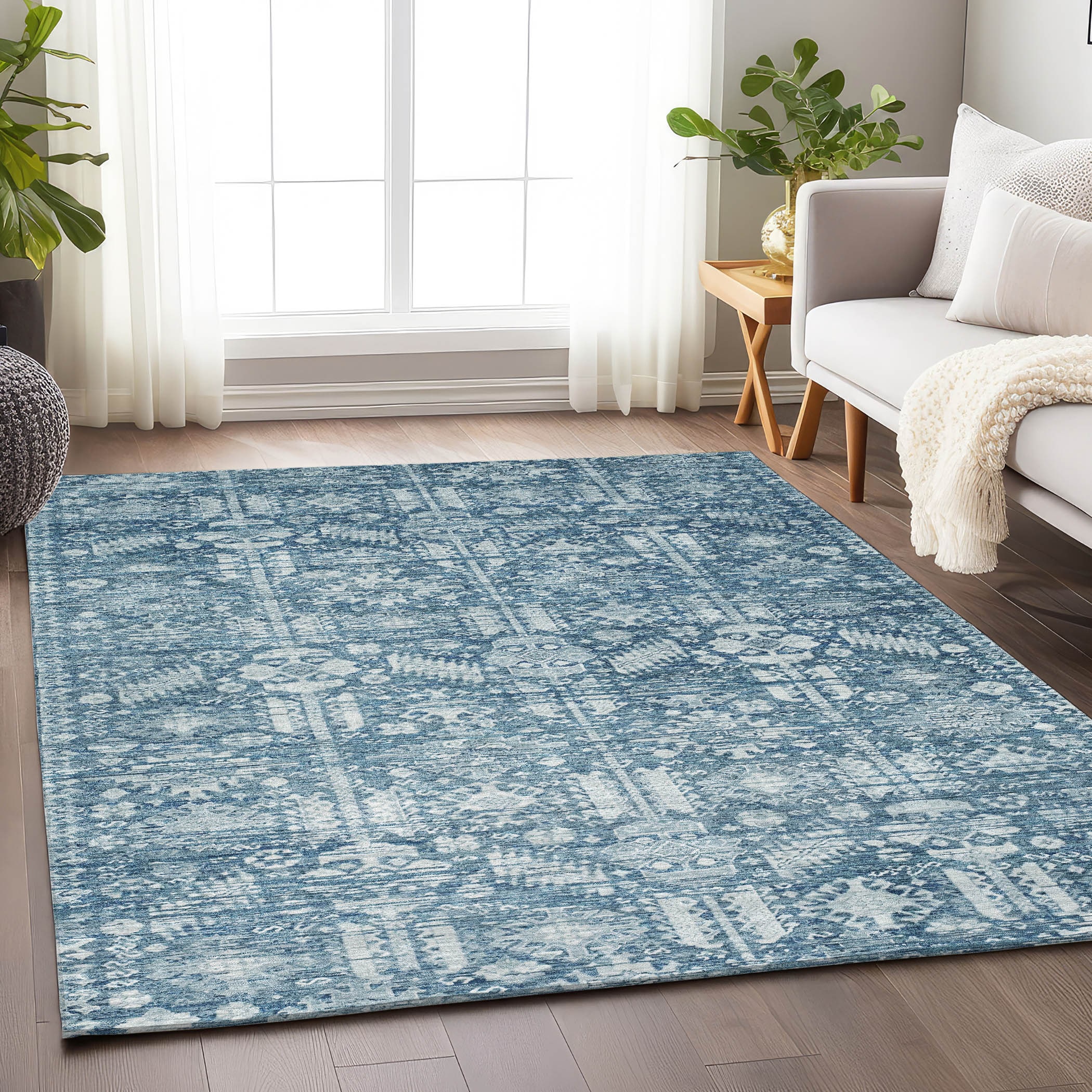 Addison Rugs ACN1771DN8X10 Chantille ACN1771DN 8 x 10 (ft) Loomed Denim Rectangular Indoor/Outdoor Machine washable Pet Friendly Area rug