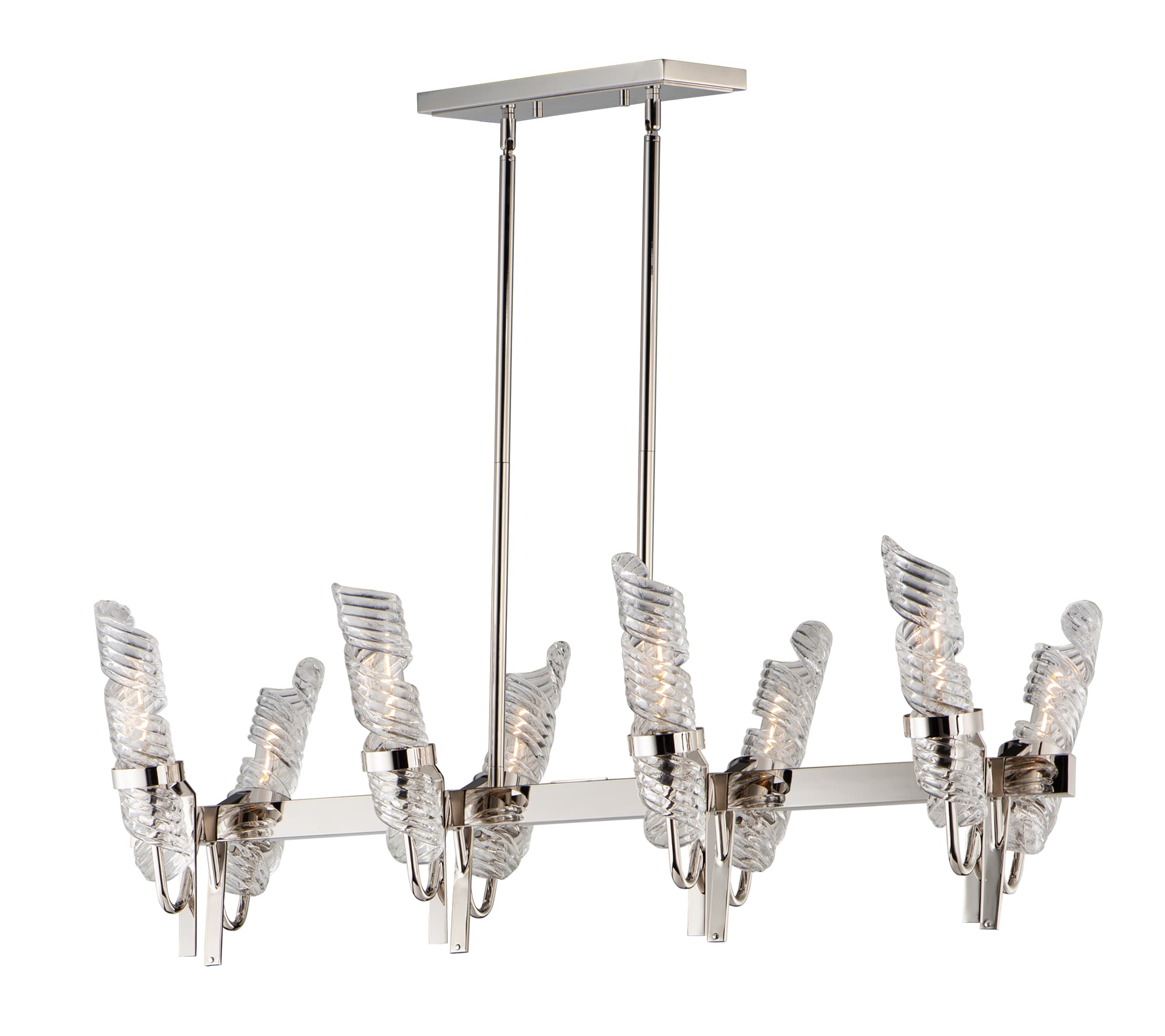 Maxim Lighting 39558CLPN Milano 8 -Light Polished Nickel Transitional For Use in Bedrooms, Dining Rooms, Foyers, Kitchens, Living Rooms Chandelier