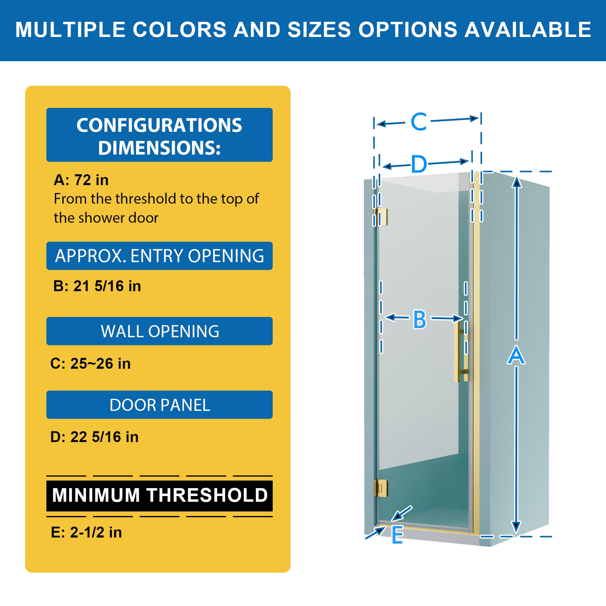 WELLFOR FLEX-D2526BG Shower-Doors - View #12