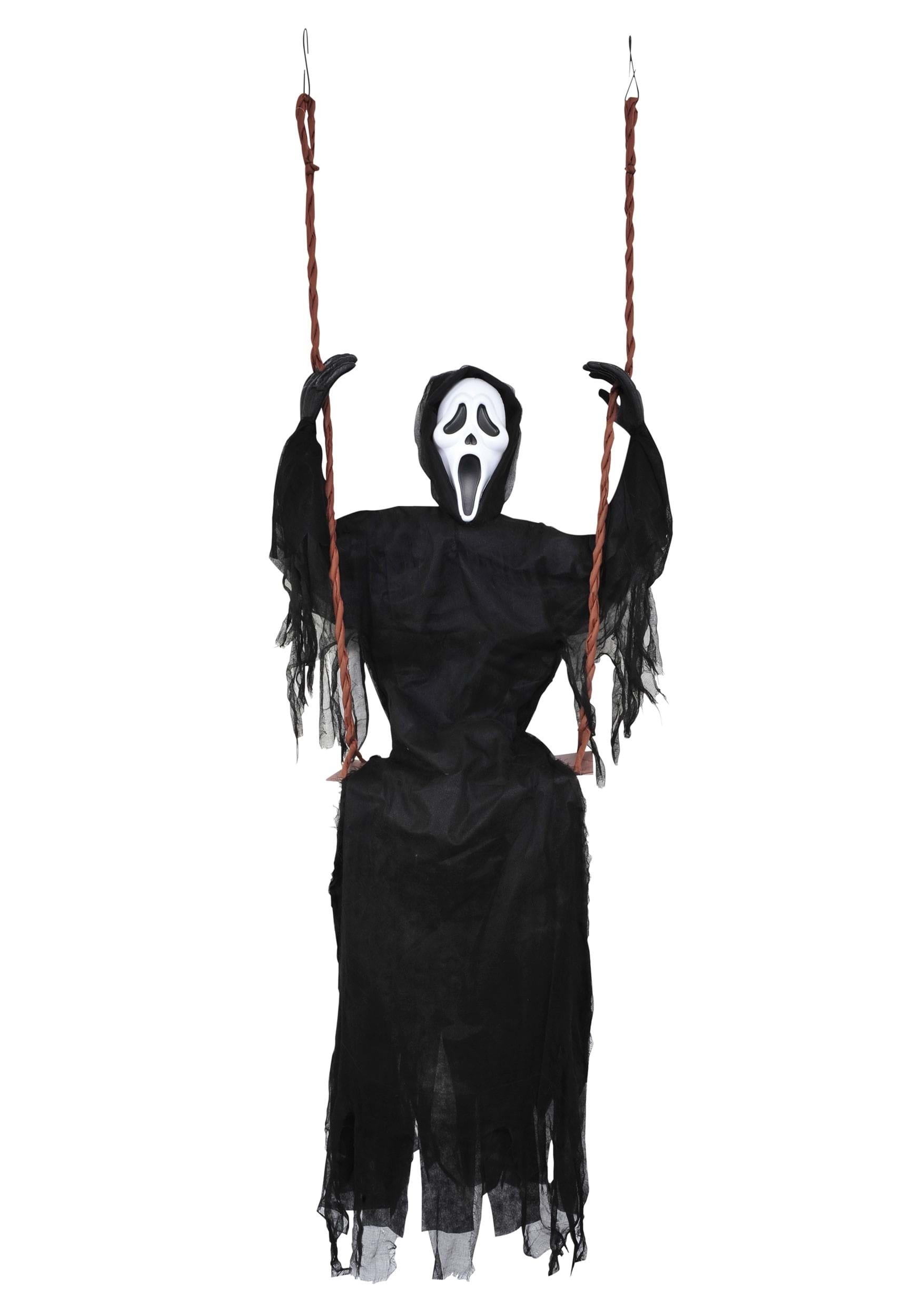 Fun World FU91195GF 5FT Ghost Face On Swing Halloween Prop Exclusive Décor Standard