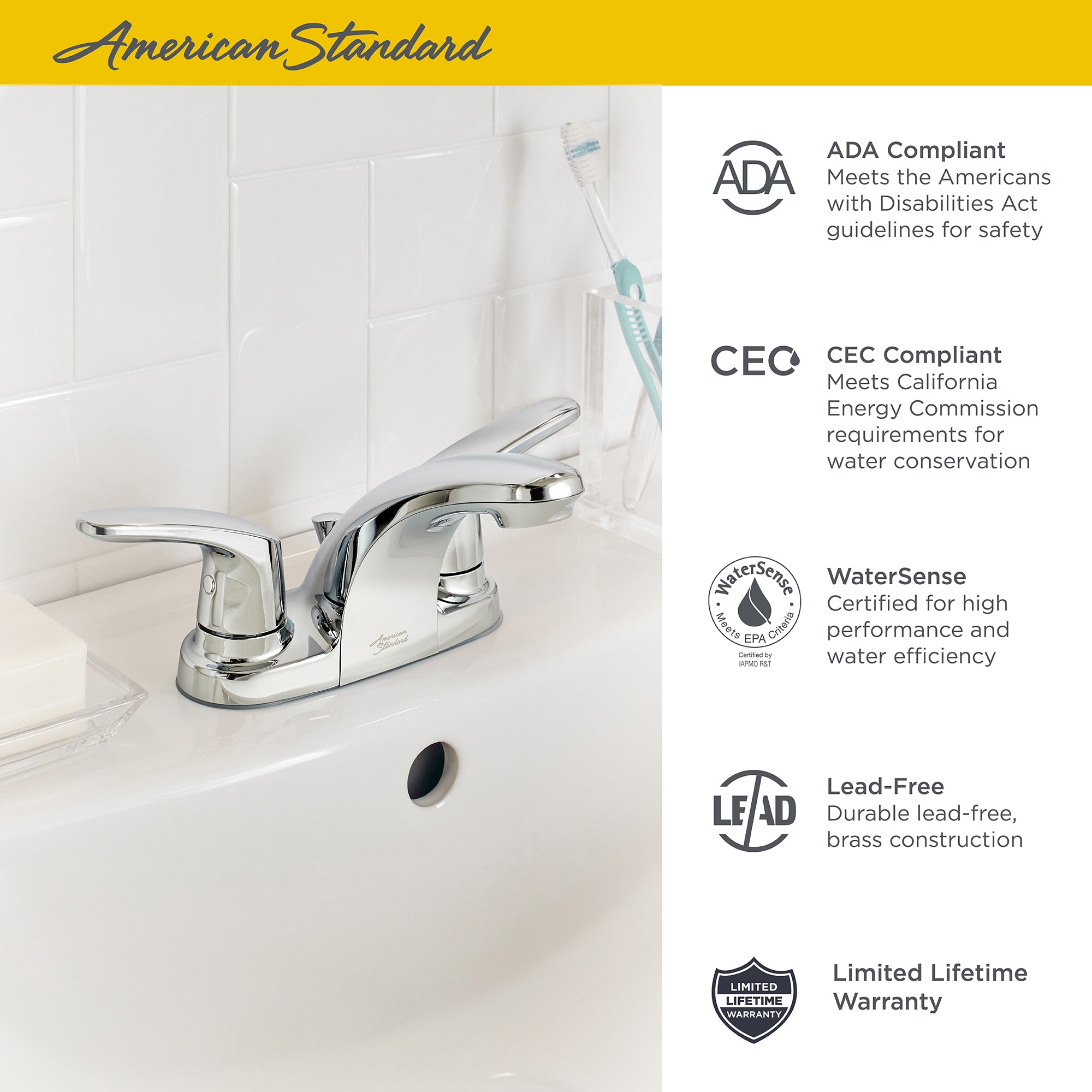 American Standard 7075200.295 Lavatory-Faucets - View #2