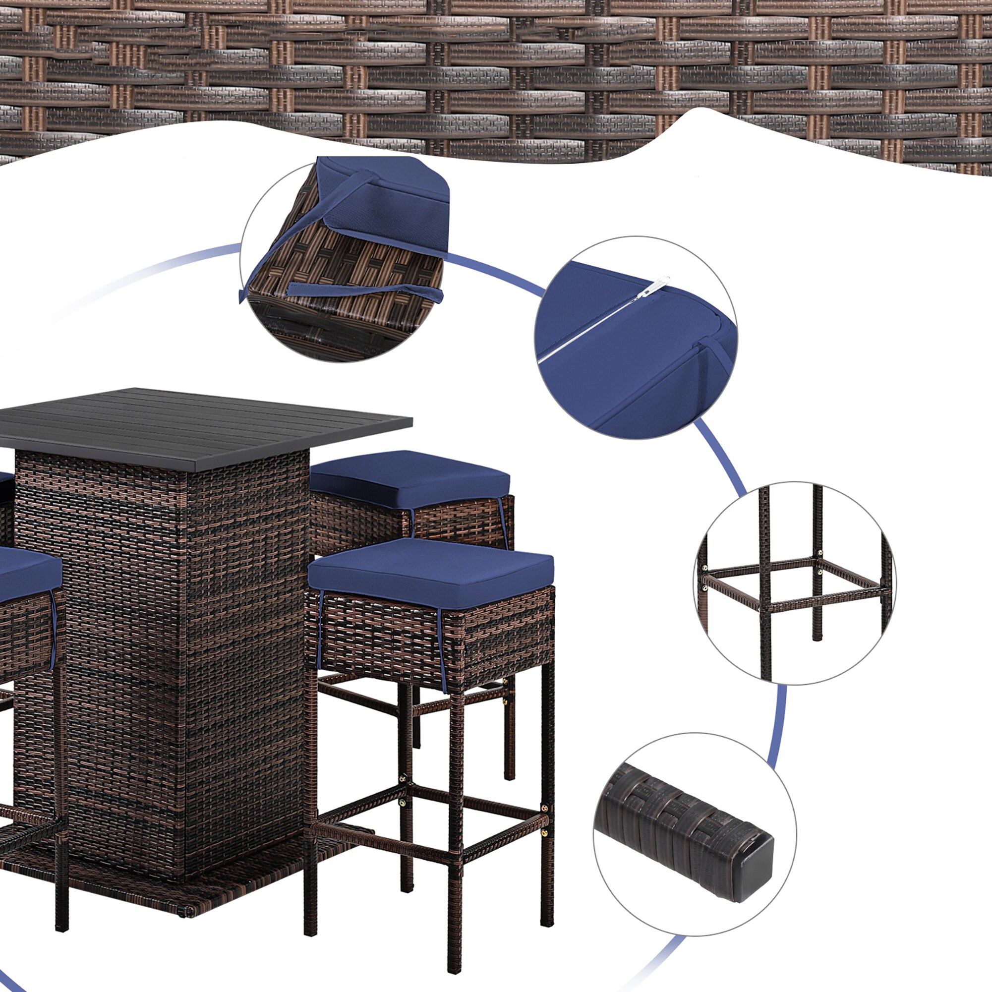 Costway HW68244NY+ Patio-Bars - View #2