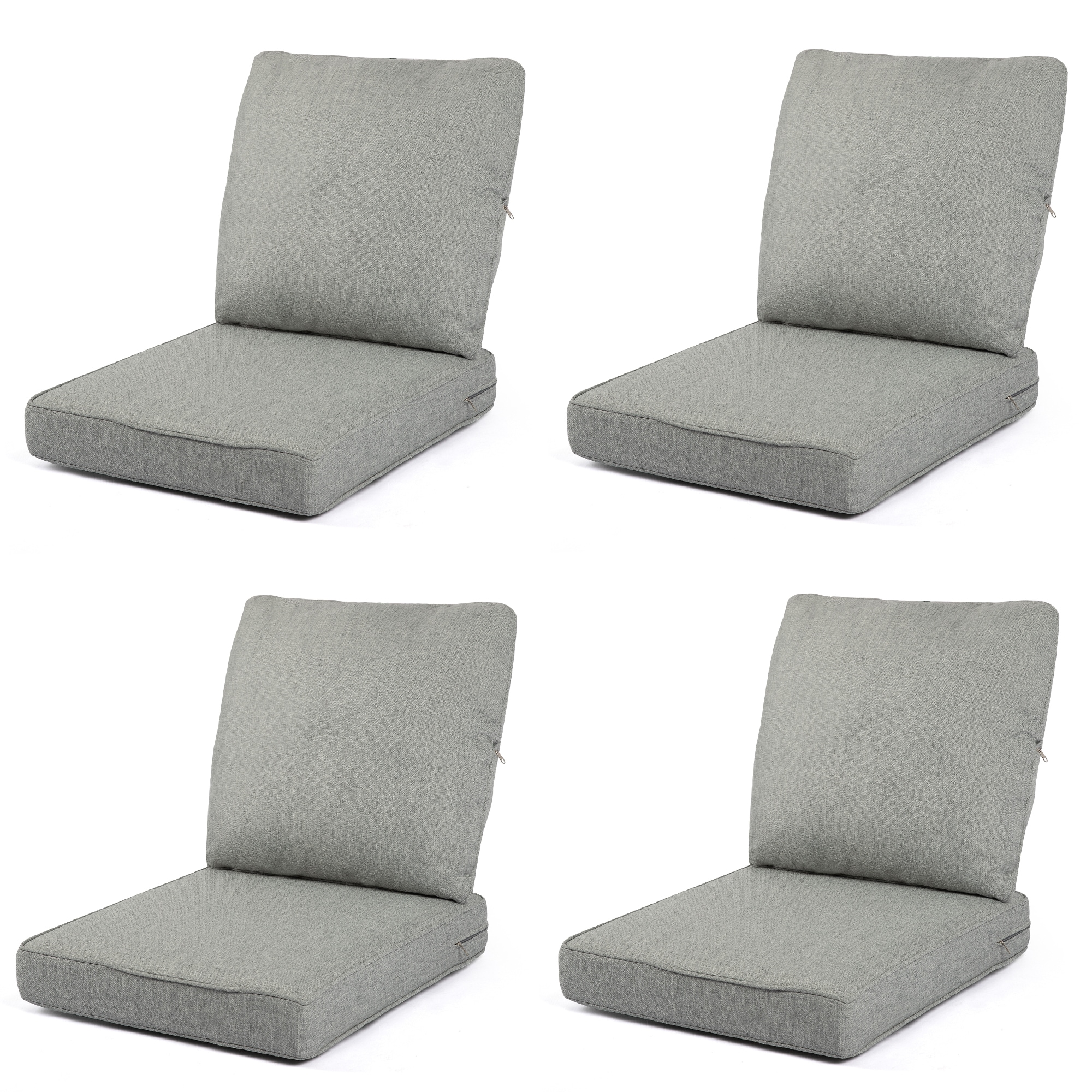 Runesay QCPATIO-31 Seating Cushion Set 24-in x 24-in 8 -Piece Light Gray Patio sofa cushion
