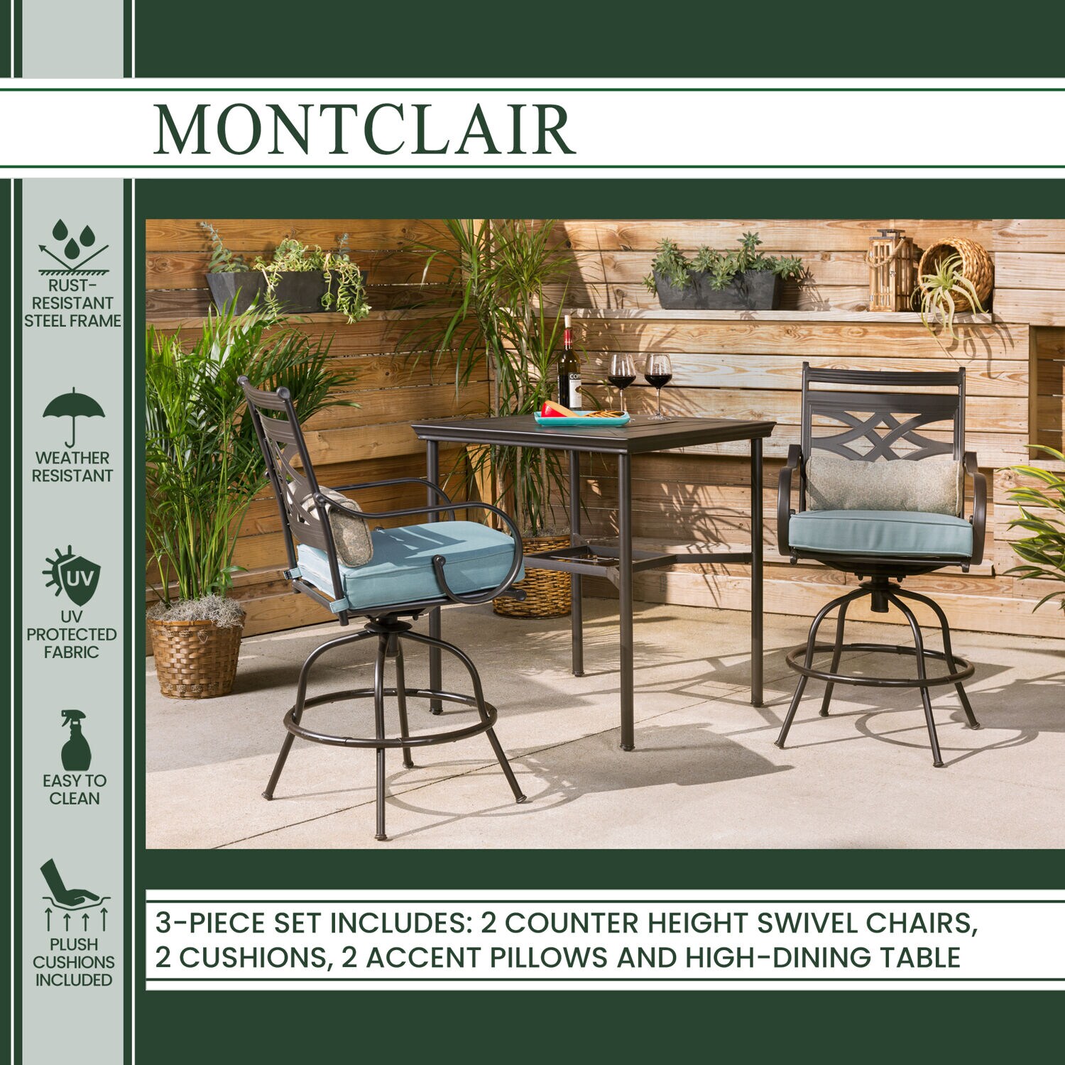 Hanover MCLRDN3PCBRSW2-BLU Patio-Dining-Sets - View #10