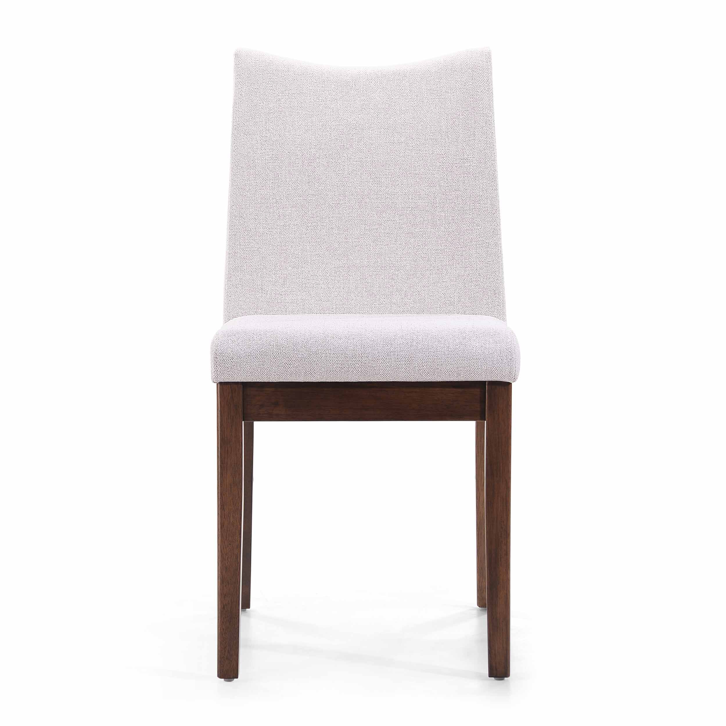 Mid-Century Modern Upholstered Dining Chairs in Light Beige
