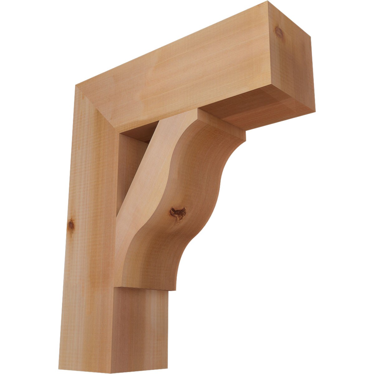 Ekena Millwork BKT06X20X24FST05SWR Funston Block Smooth 5-1/2-in x 20-in x 24-in Western red cedar Brown Wood Standard bracket