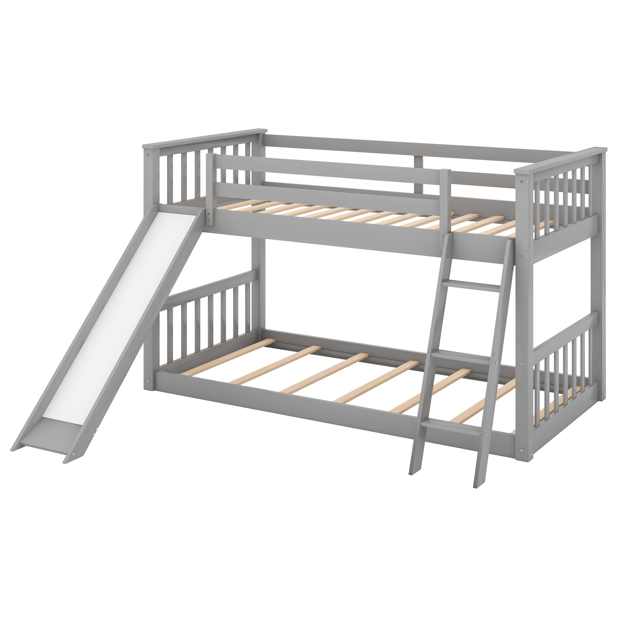 Qualler BEW000409E Gray Twin over twin Bunk Bed
