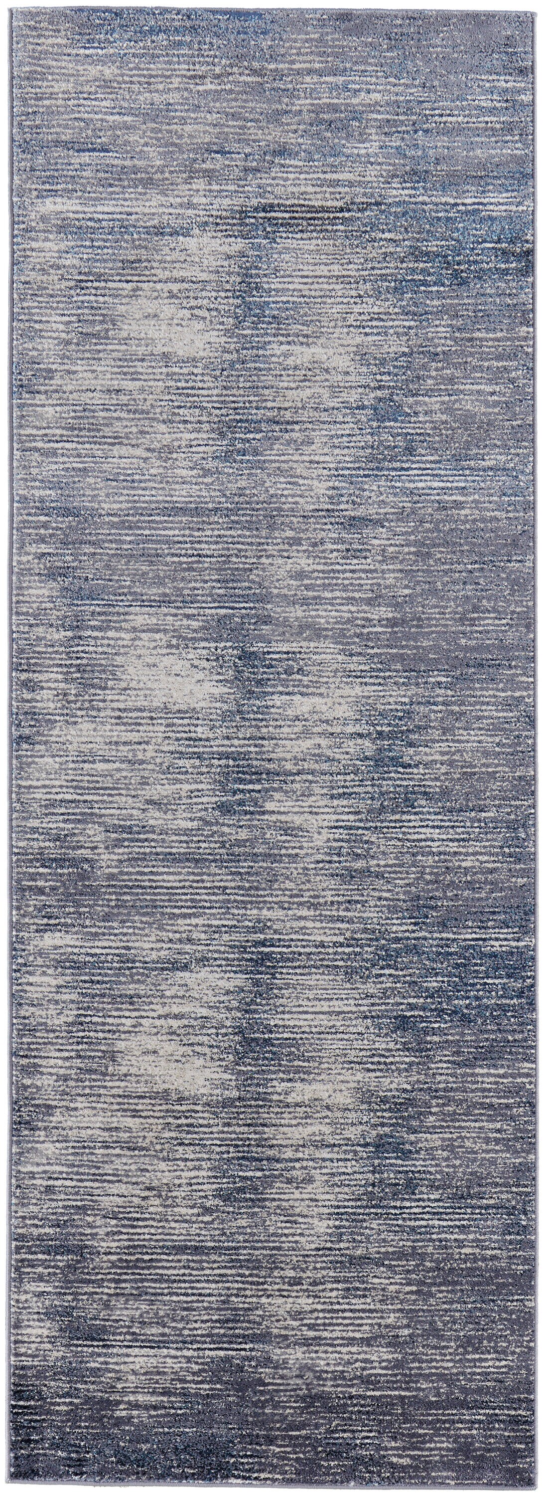 Room Envy INDR39GXNVYBLUI71 3 x 8 (ft) Loomed Polyester Blue/Gray/Ivory Rectangular Indoor Ombre Runner rug
