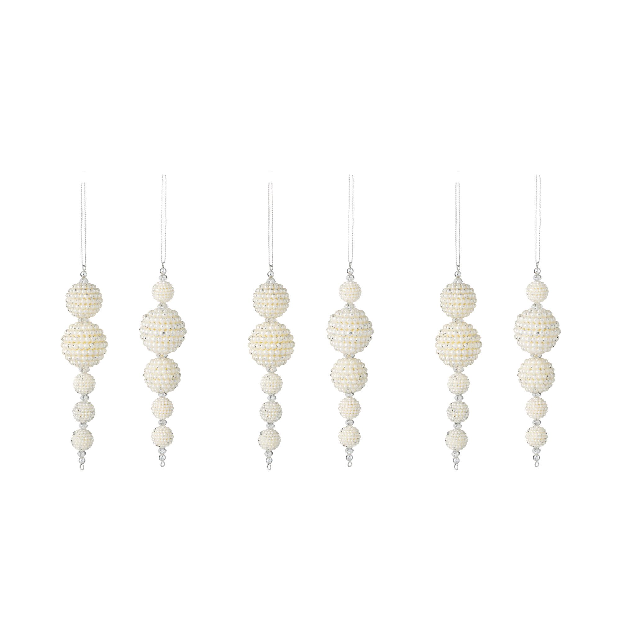 Sullivans OR10701KIT 6 -Pack White Finial Standard Indoor Ornament set Shatterproof