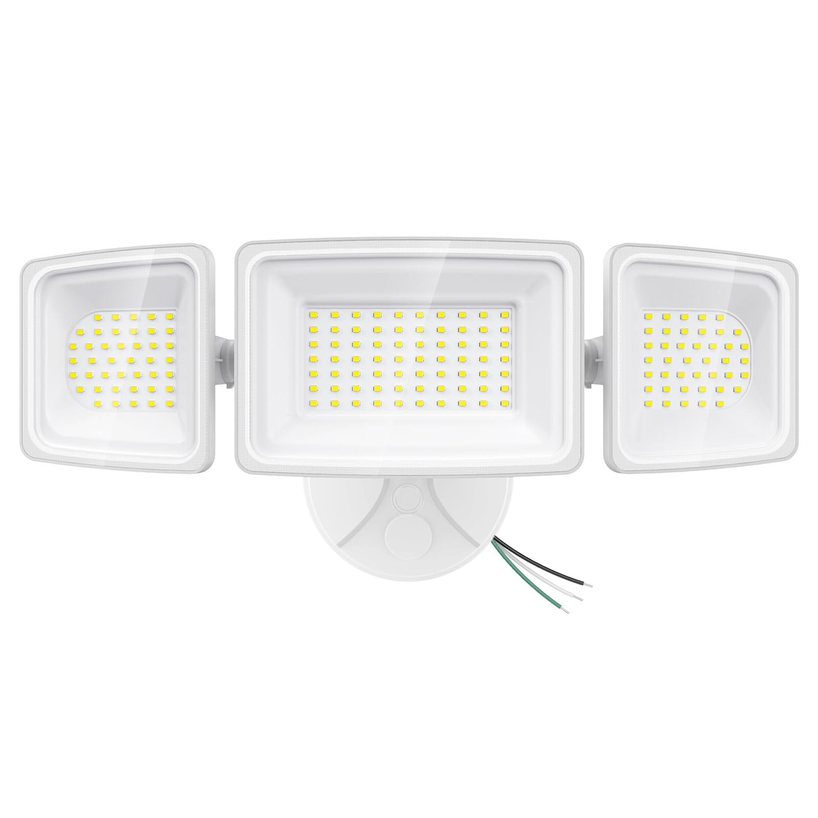 Aoibox  130W LED 3 Head Security Flood Light 13000 lm 6500K IP65 Waterproof Adjustable Wall Mount for Outdoor Yard Garage