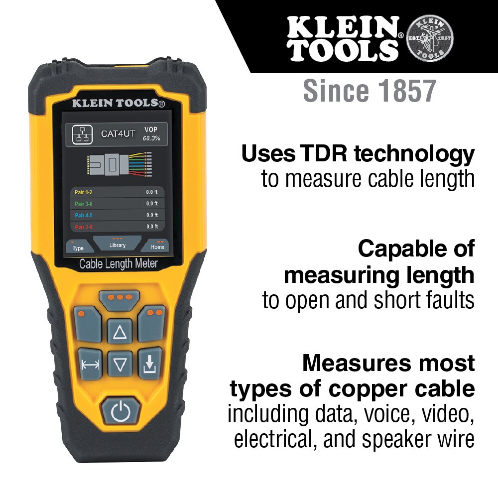 Klein Tools TDR Cable Length Meter Lcd Display Wire Tracer Specialty Meter  in the Specialty Meters department at Lowes.com