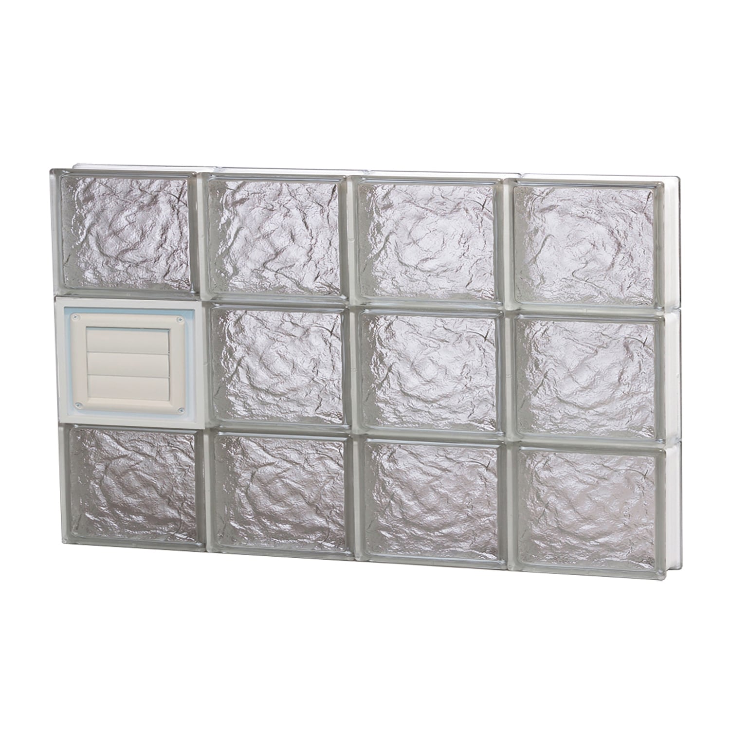 REDI2SET D3218IS Ice Glass 31-in x 17-1/4-in Frameless Replacement Dryer vent Glass Block Window