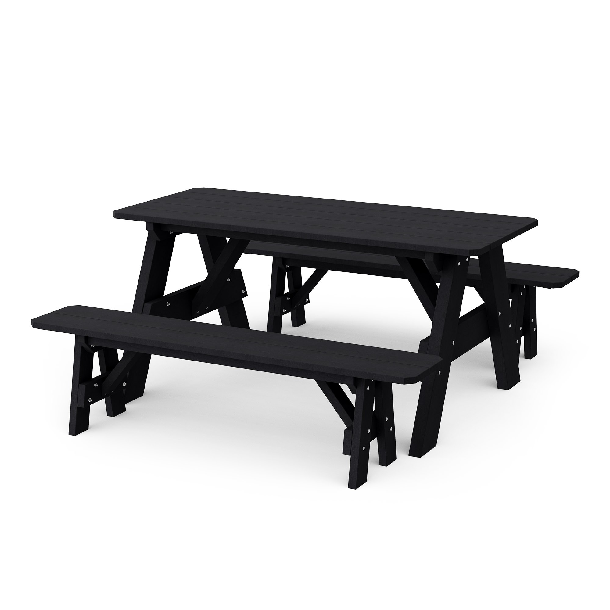 Wildridge LCC-166-BK 72-in Black Plastic Rectangle Picnic Table