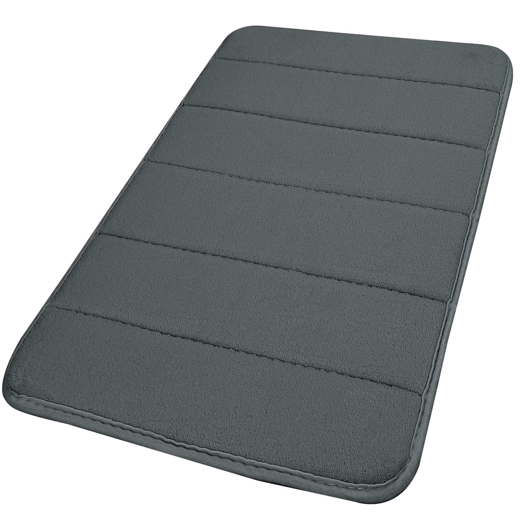 Unique Bargains Memory Foam Bath Mat Soft and Absorbent Bath Rug Mat Velvet Bathroom Floor Mat for in the Front of BathTub Toilet 32x20inch Dark Gray