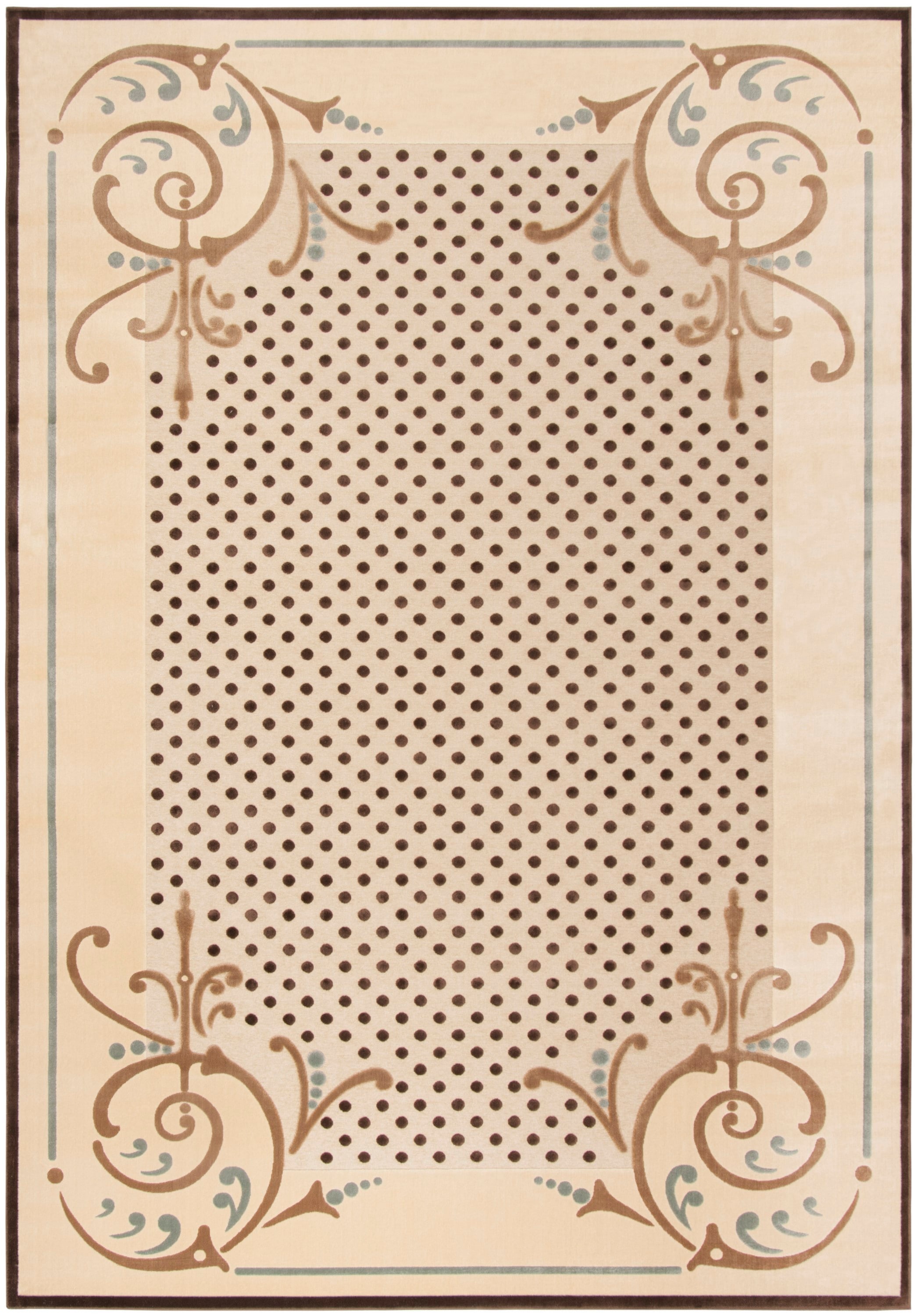 Handmade Tufted Reversible Brown Spot Viscose Rug - 95"x8"