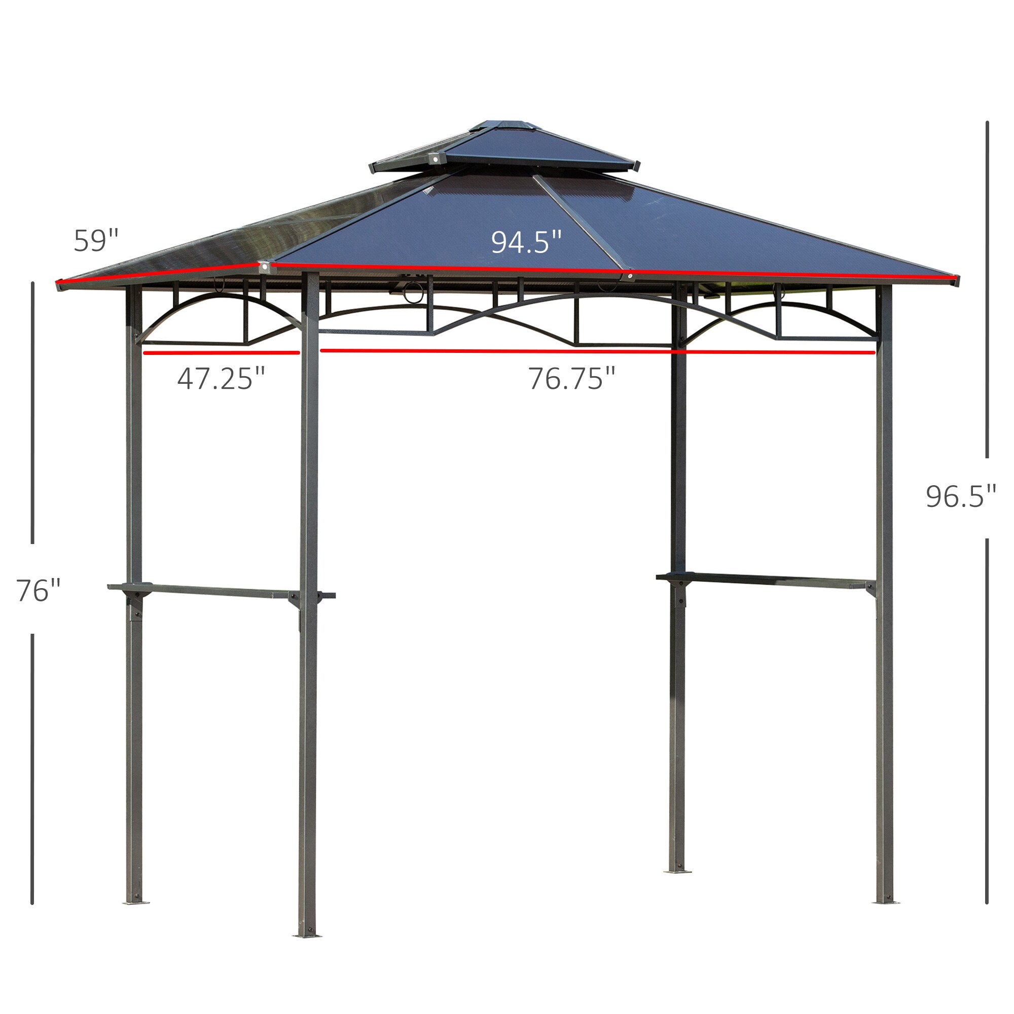 Outsunny 84C-219 Wood-Resin-Gazebos - View #3