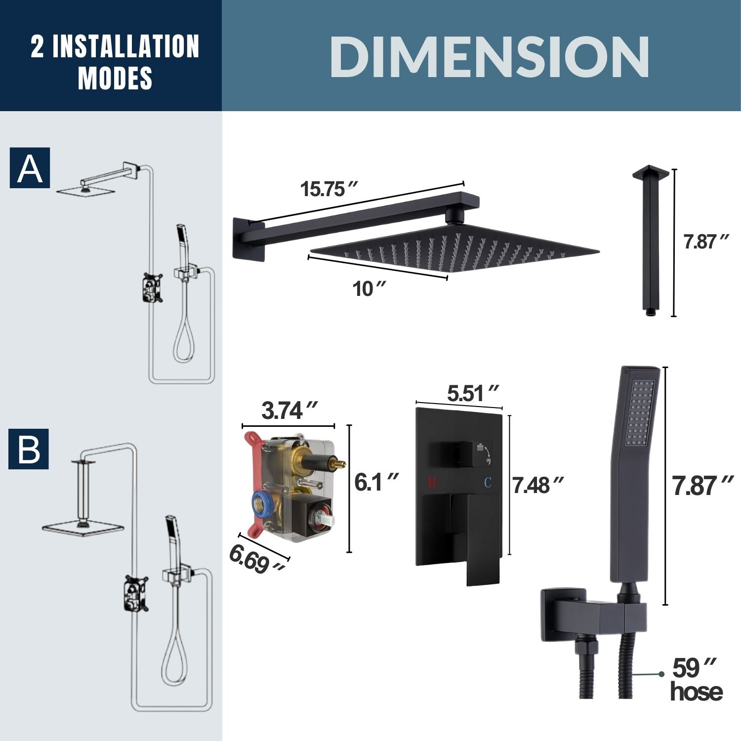 waterpar WPLO-SH9 Showerhead-Bar-Panels - View #11