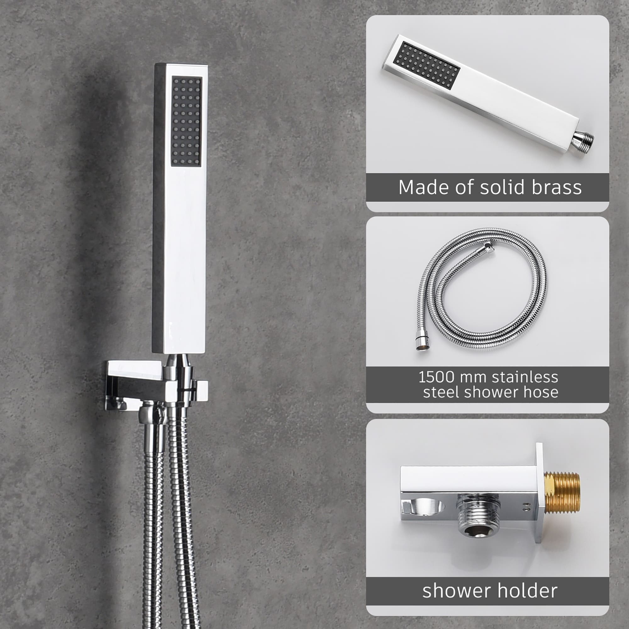 CASAINC M6066-B-10-CP Showerhead-Bar-Panels - View #7