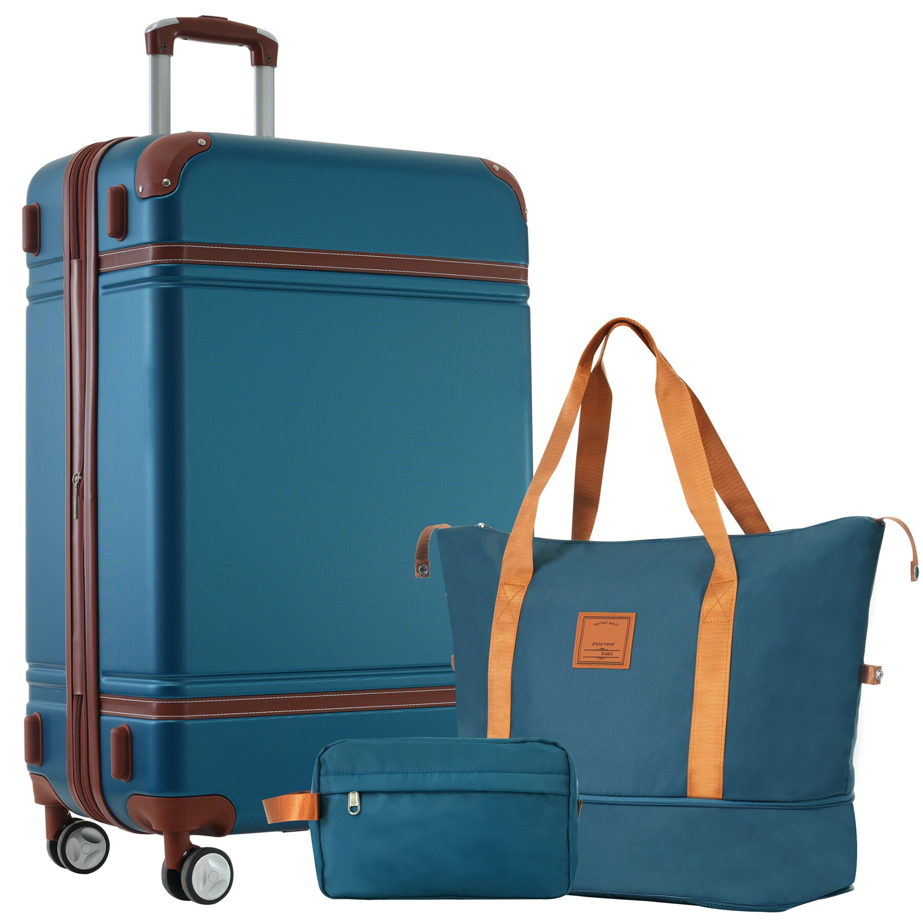 SINOFURN 20.1x12.4x30.3 Blue Plastic Hardshell Suitcase set 3 -Bag #SYD9400006BL