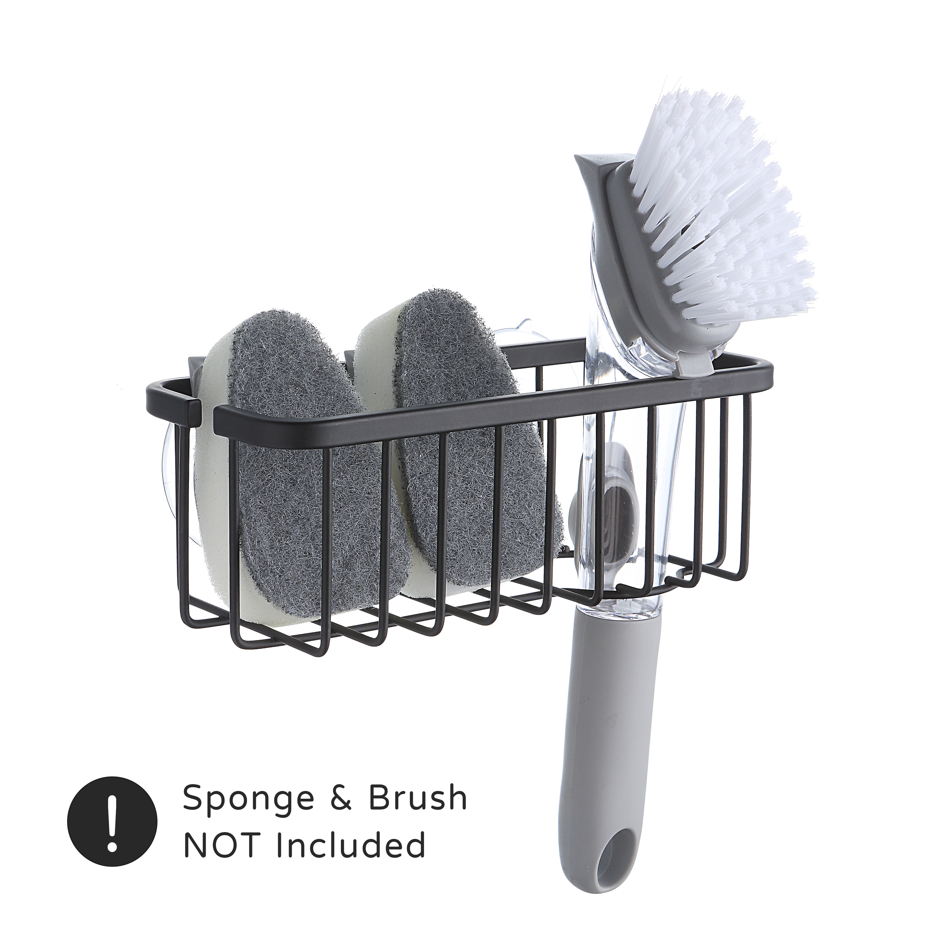SunnyPoint NeverRust Deluxe Kitchen and Bathroom Sink Sponge Holder Organizer Color Black #HL-SINK-01BLK