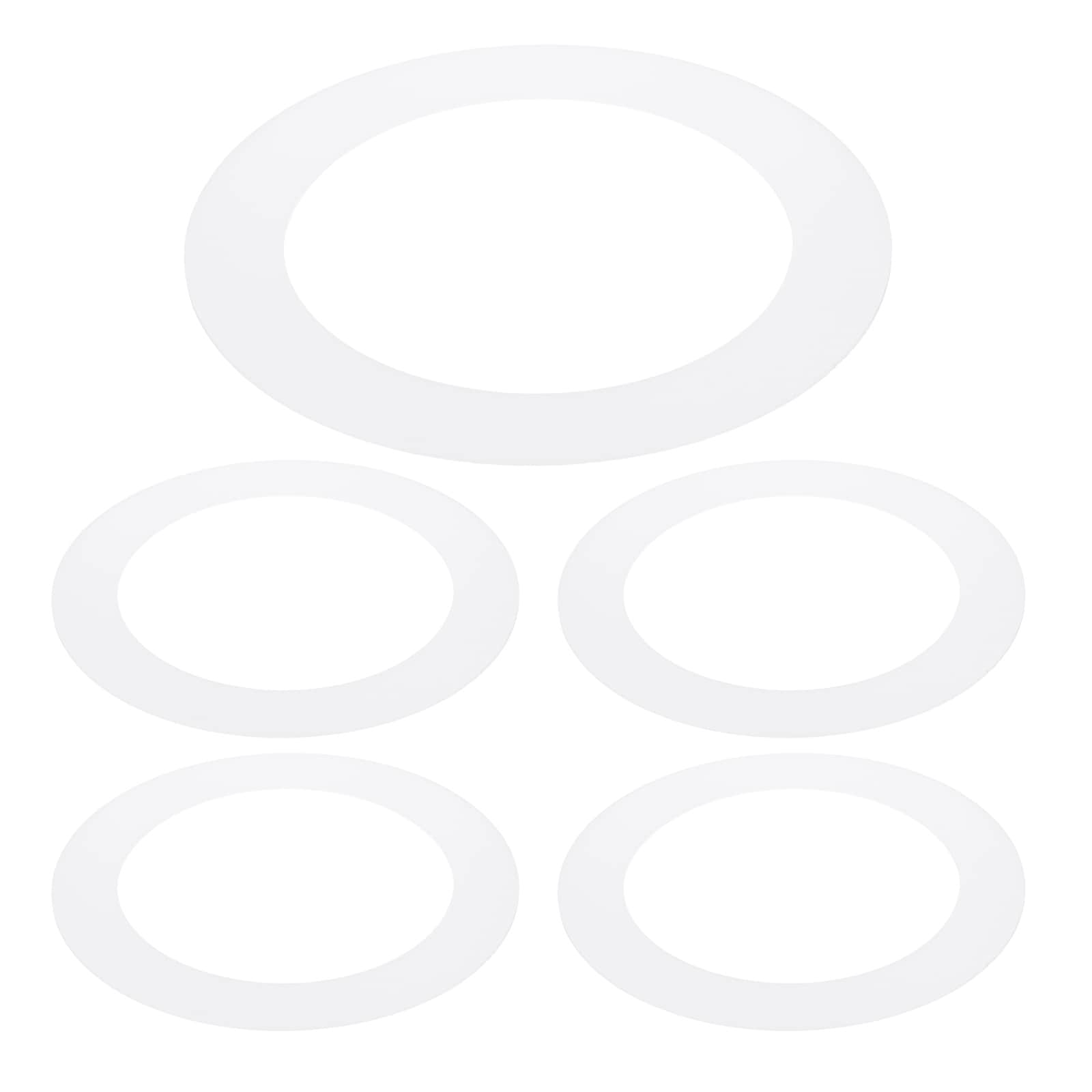 PATIKIL 5pcs 4Inch ID 5.5Inch OD Plastic Trim Ring Ceiling Light Goof Rings Matte Circular Light Cover Lighting Fixture for Ceiling Wall Recessed Can Downlights Translucent Matte White