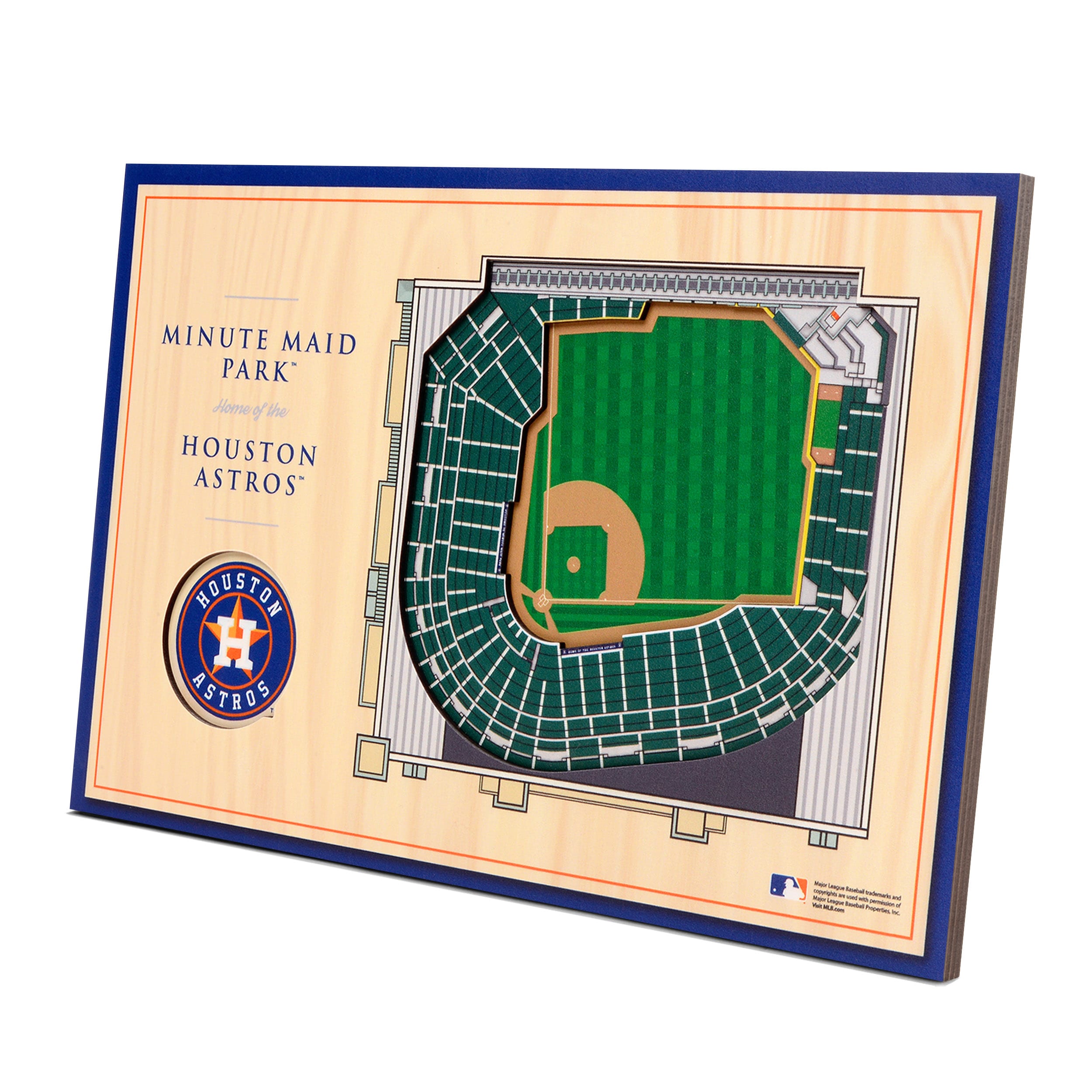 StadiumViews 8491027 YouTheFan MLB Houston Astros 3D Desktop Display - Minute Maid Park YouTheFan Team Colors Floater frame 8-Inches H x 12-Inches W Sports 3D art