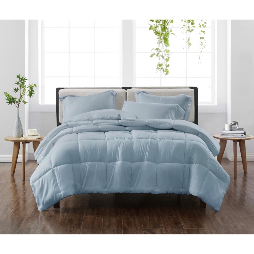 Firozi Blue and Gray Doctor Rest Plain Bed Comforter Set, For Home, Size:  100 X 90