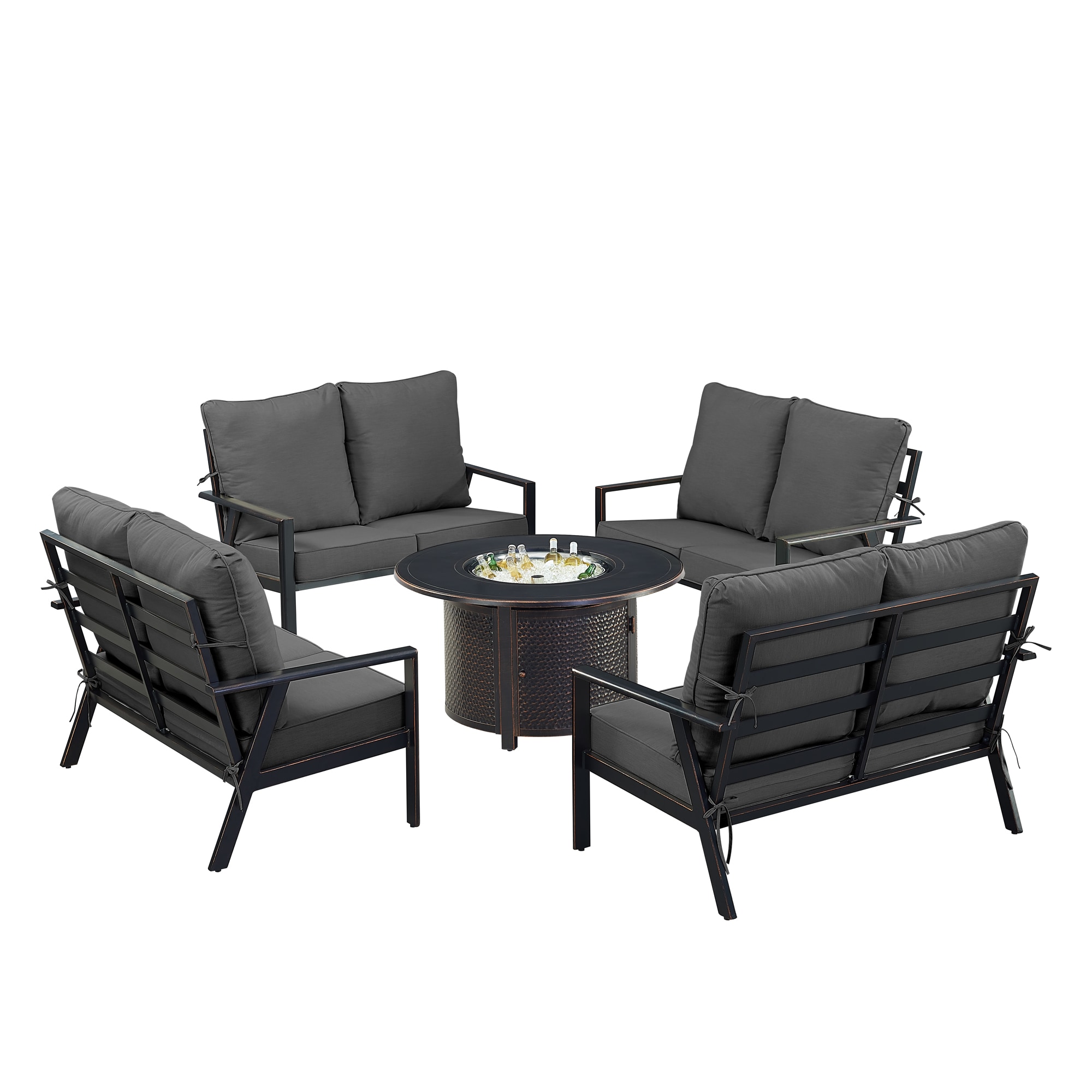 Oakland Living LUX4LSMATERABKCU Patio-Conversation-Sets - View #4