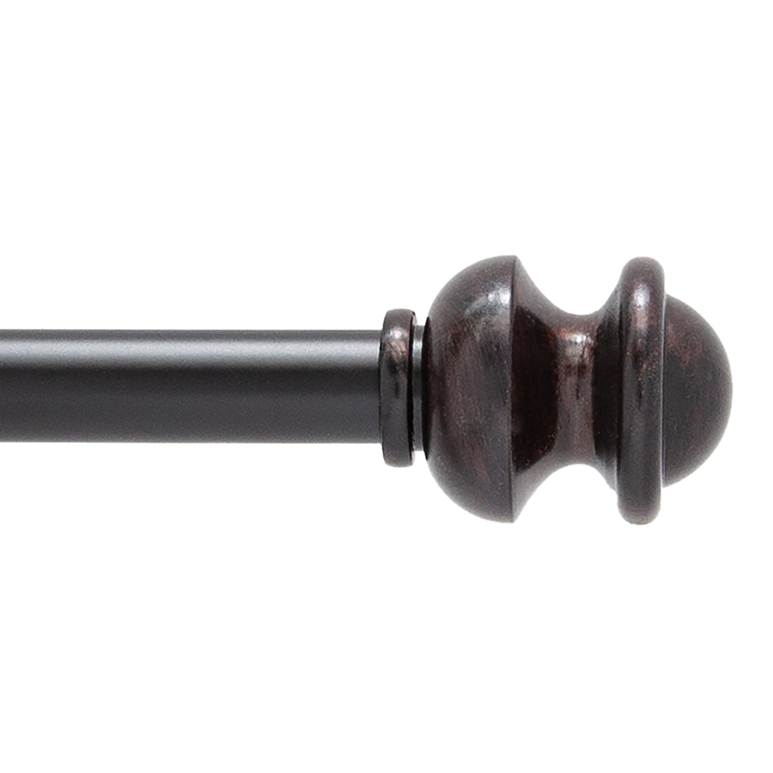 Kenney KN71618 Kendall 48-in to 86-in Antique Rust Steel Single curtain rod with Finials