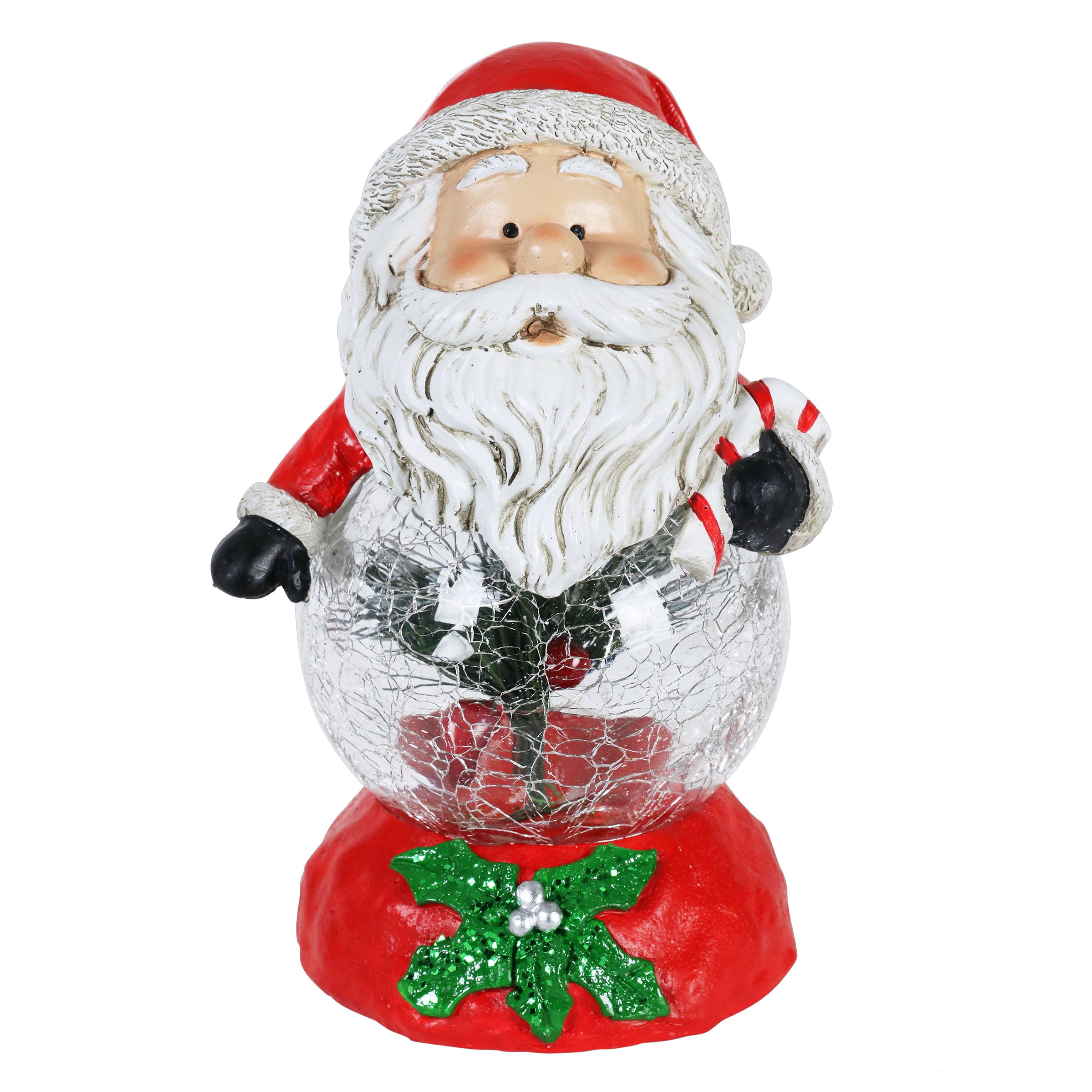 Exhart 16747-RS 7.48-in Lighted Tabletop Decoration Santa Battery-operated Christmas Decor