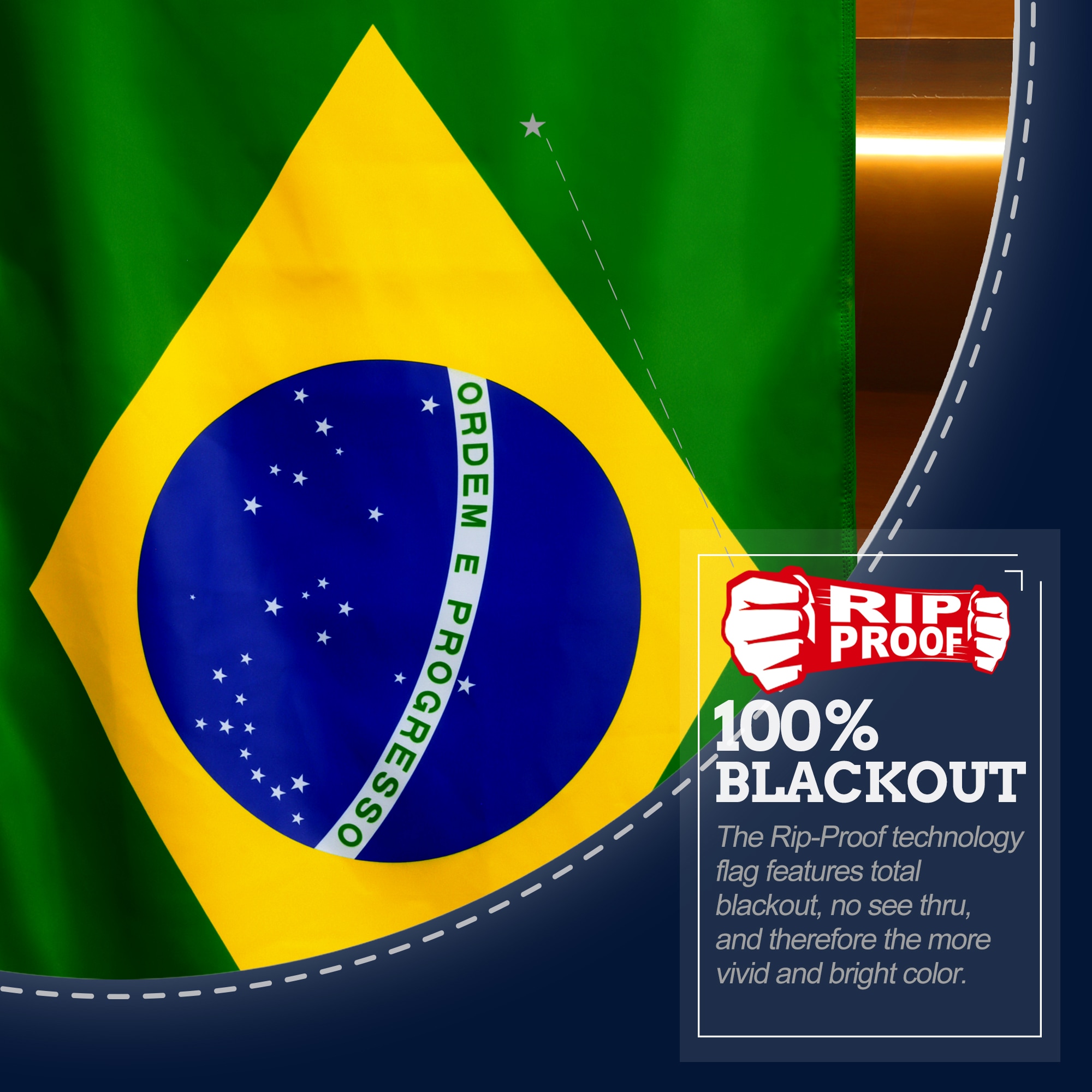 Rip-Proof Double-Sided 3x5 Foot Brazil Flag with Grommets